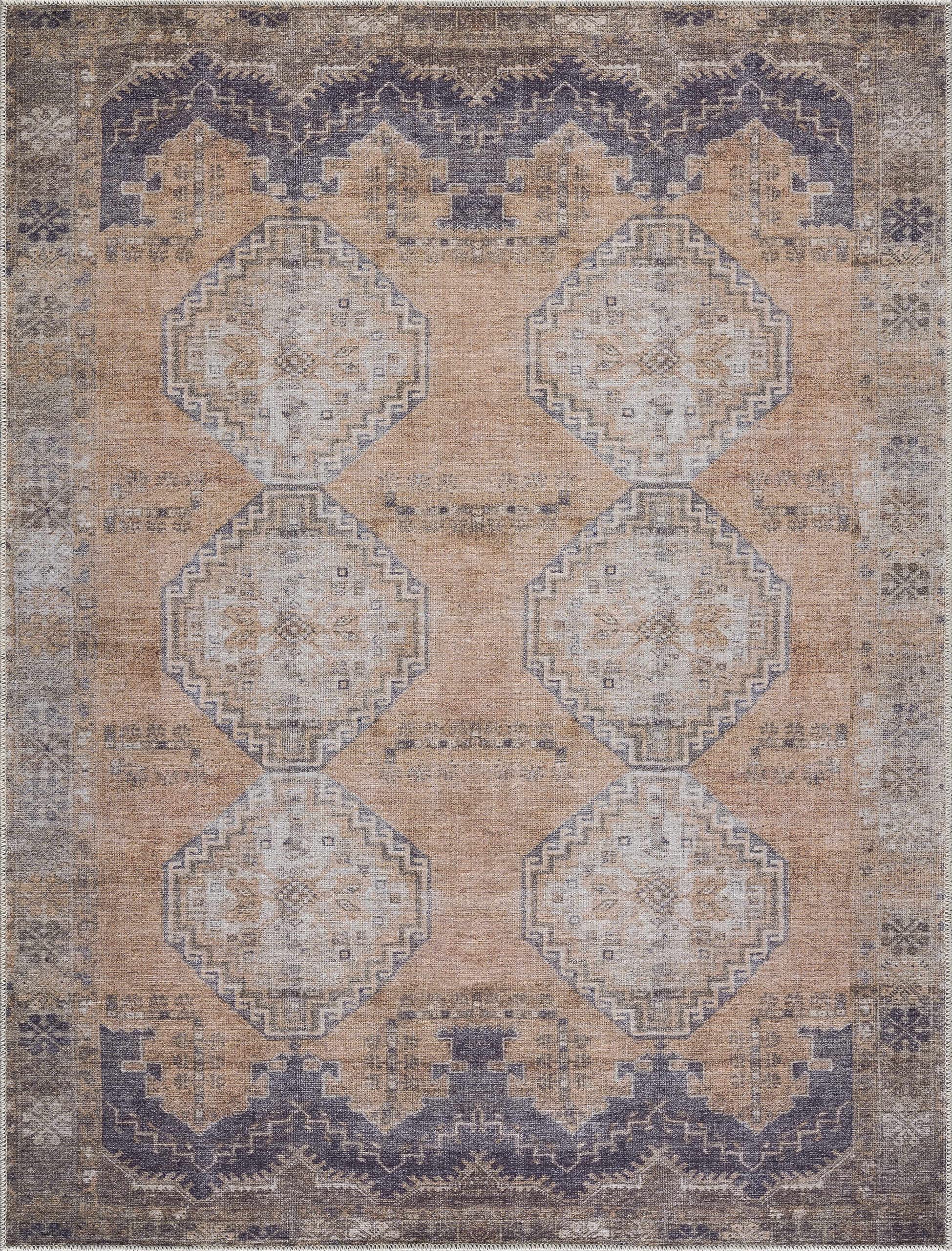 Hauteloom Carrabelle Traditional Machine Washable Area Rug - Blue, Ivory, Brown - 5'3
