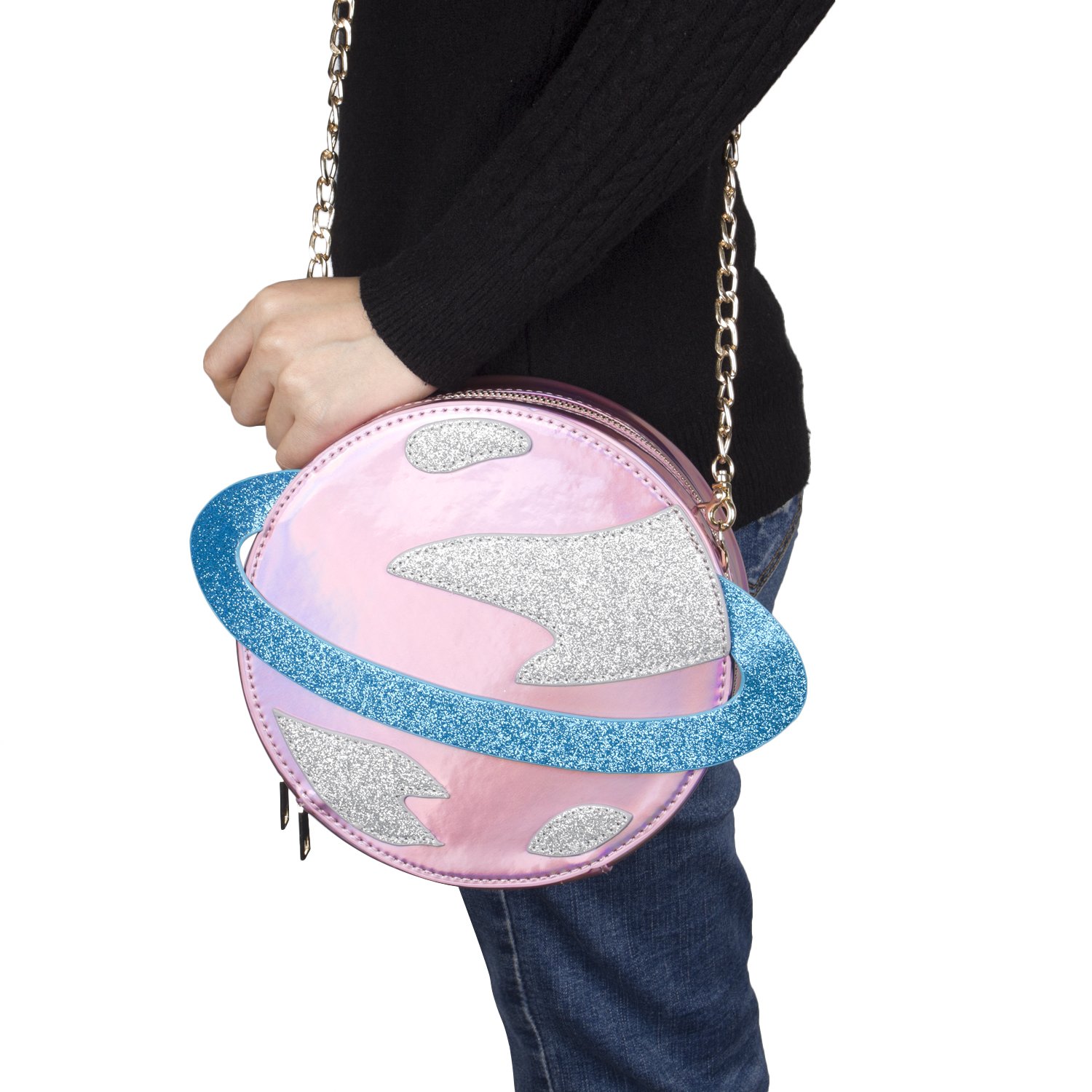 Stylish Circular Planet Crossbody Purse for Women & Girls - Fashion Shoulder Bag with Phone Pocket & Wallet Compartment | Perfect for Daily Use, Travel, and School