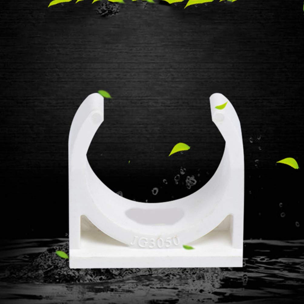 50pcs Hemoton U-Shaped PVC Tube Clamps - White Plastic Hose Hanger Support for PEX, PVC & TV Cable Management - Perfect for Plumbing, DIY Projects & Home Organization