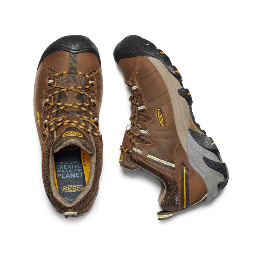 Men's KEEN Targhee II Waterproof Hiking Boots - Cascade Brown/Golden Yellow - Lightweight & Durable for Outdoor Adventures, Trail Running & Camping