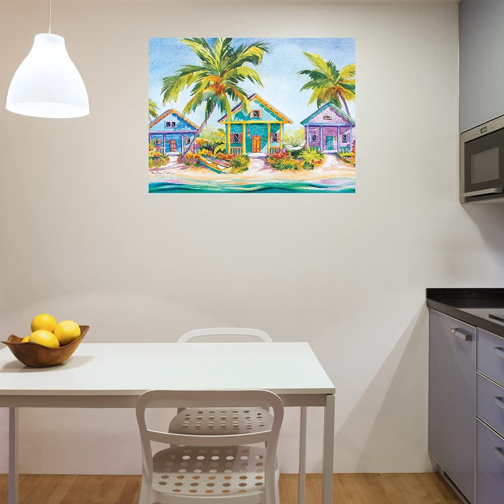 Fine Art Canvas Wall Decor - Island Charm Painting by Kathleen Denis - 32x24 Inches - Ready to Hang for Living Room, Bedroom, Office & More - Perfect for Coastal, Tropical & Beach House Decor