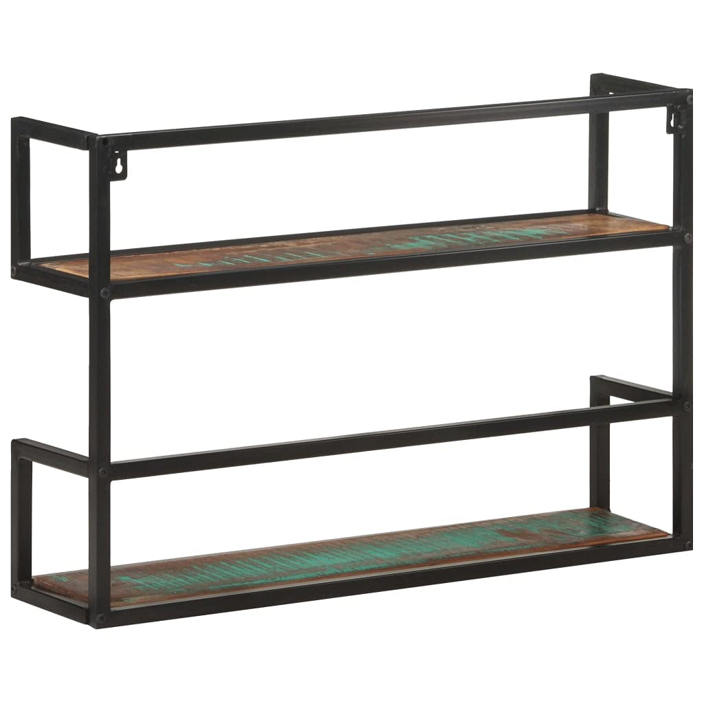 35.4x7.9x23.6 Inch Solid Reclaimed Wood Floating Shelves - Wall Mounted Display Shelf & Book Storage for Living Room, Bedroom, Office | Rustic Wall Shelving for Home Decor & Organization