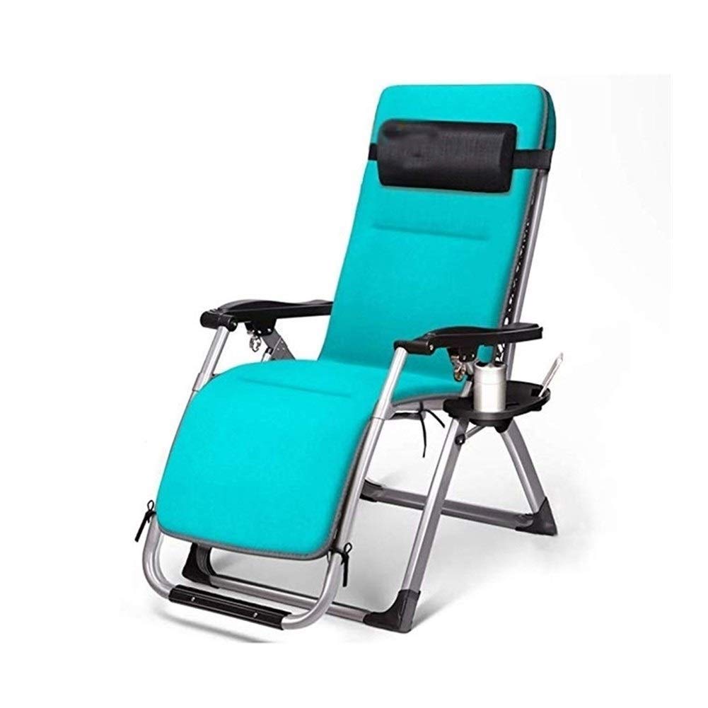 Portable Folding Recliner Chair with Adjustable Backrest & Cup Holder - Lightweight Patio Lounge Chair for Outdoor, Beach, Poolside, Camping & Backyard Relaxation