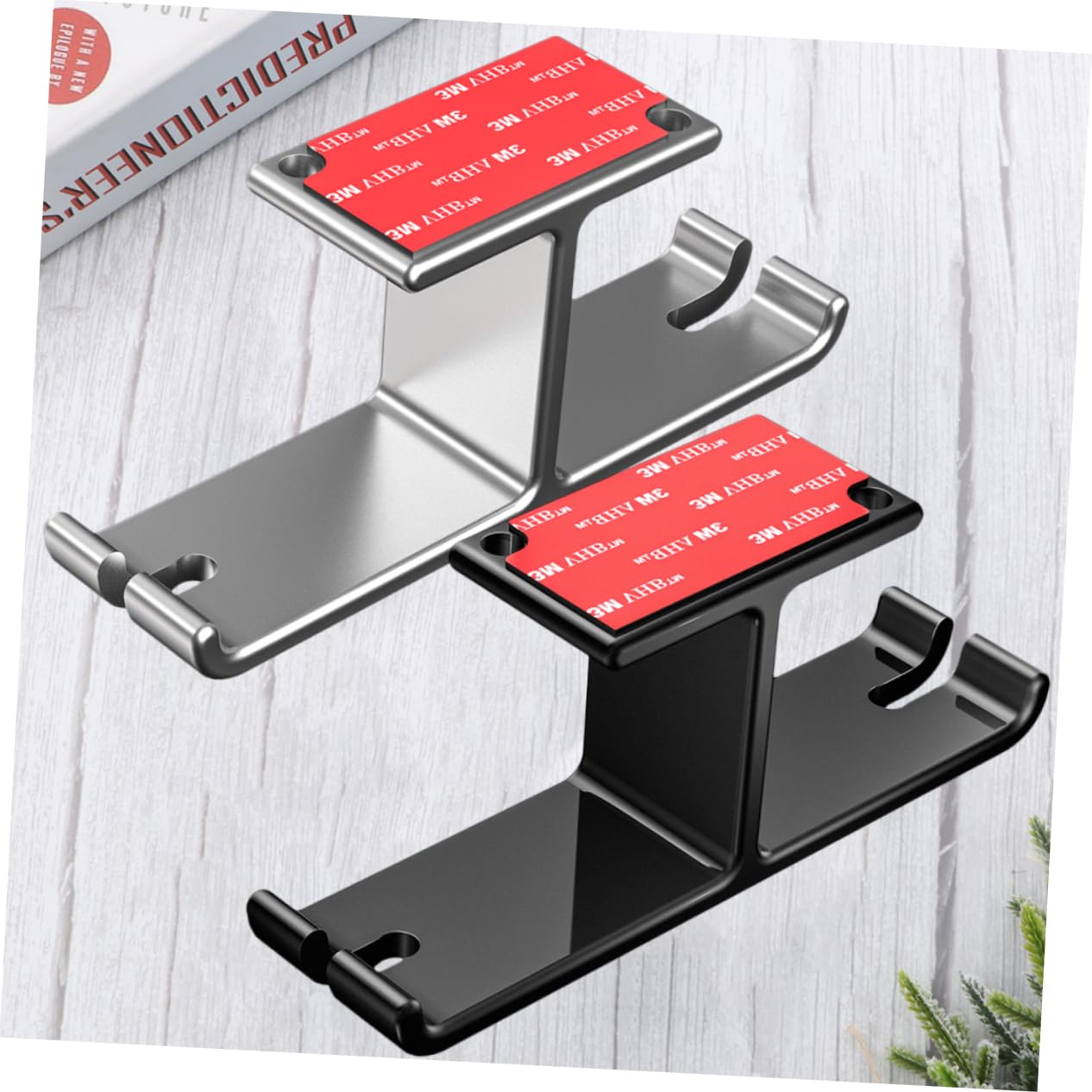 Premium Headphone Stand 2-Pack - Durable Headset Holder with Non-Slip Base for Desk Organization | Perfect for Gaming, Office & Home Use (Black)