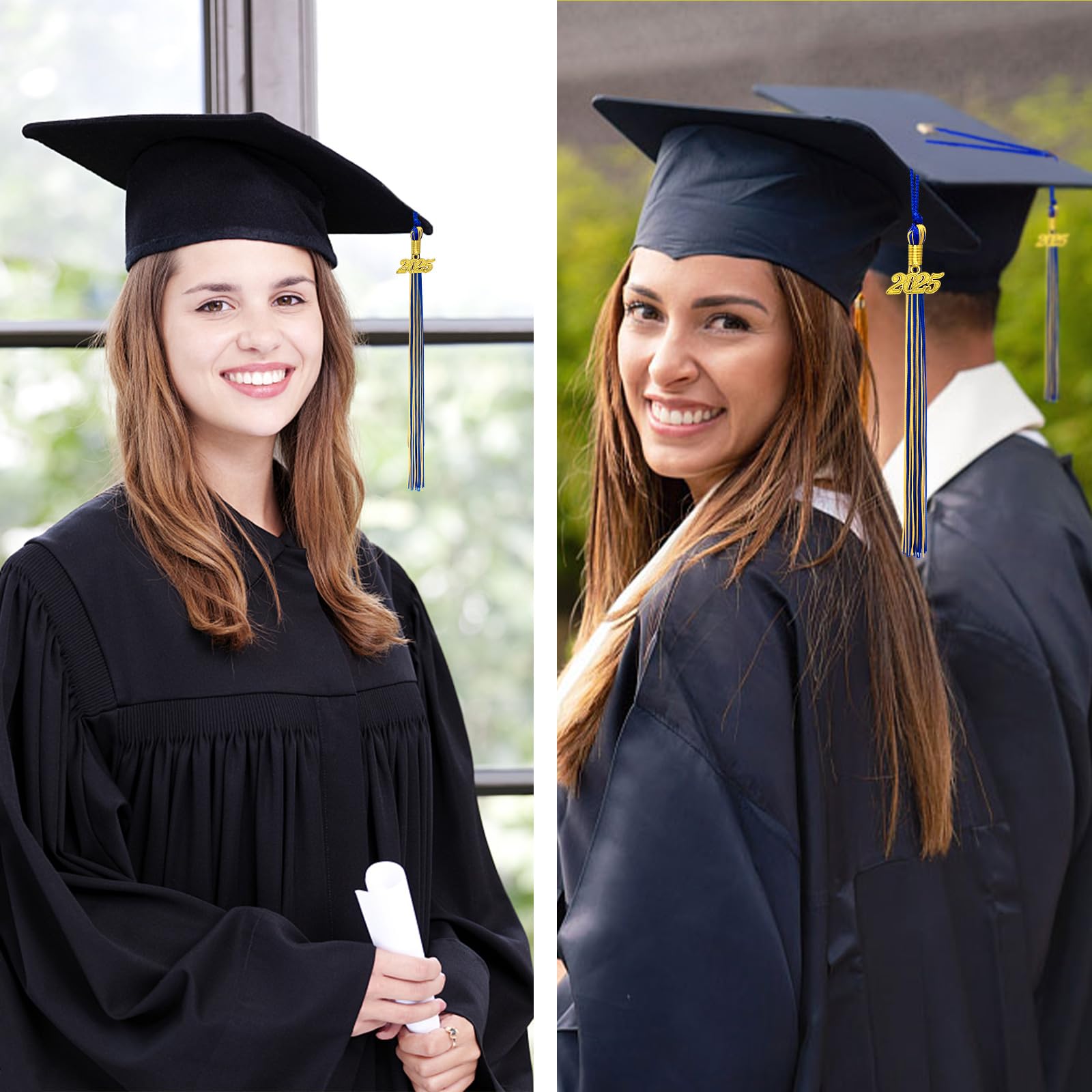 2025 Graduation Tassel - Royal Blue & Gold with 2025 Charm | Academic Ceremony Accessory for High School & College Graduates | Perfect for Commencement, Yearbook Photos & Graduation Parties
