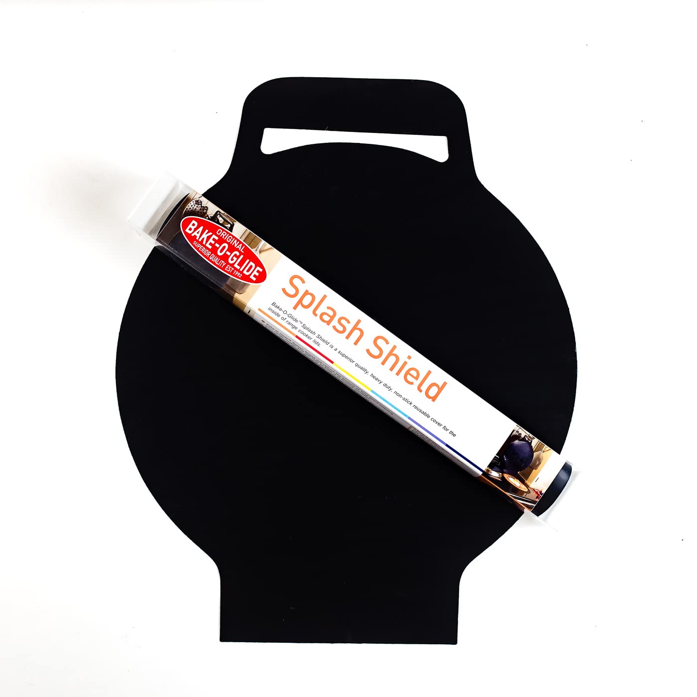 Bake-O-Glide Range Cooker Splash Shield - 100% PTFE Coated Woven Glass Fabric - Black (43.7 x 5.2 x 5.2 cm) - Heat Resistant Stove Backsplash Protector for Kitchen Cooking & Baking