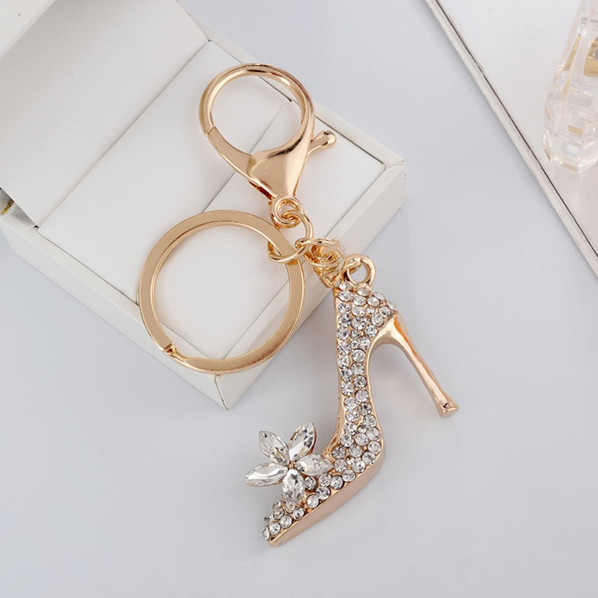 Rhinestone High Heel Shoe Keychain - Crystal Purse Charm for Women & Girls, Best Friend Gift, Perfect for Handbags, Backpacks & Party Accessories