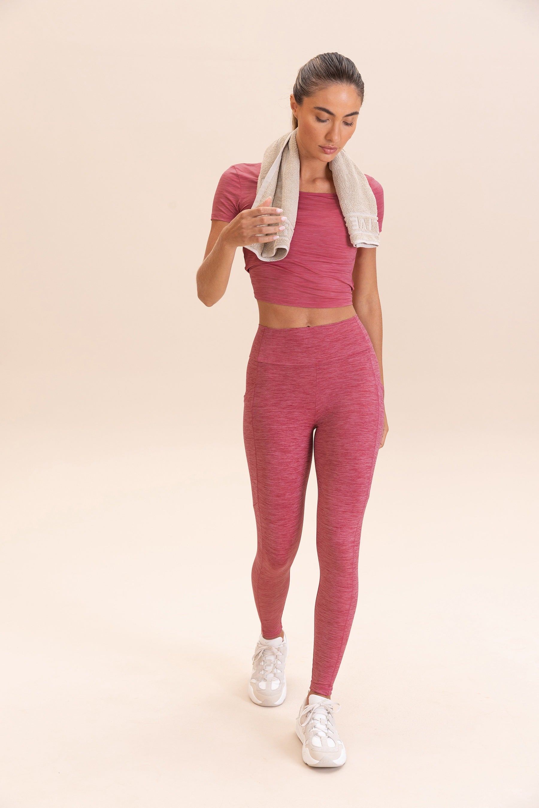 Melange Leggings for Women - High Waisted Yoga Pants with Pockets - Soft & Stretchy Workout Leggings for Running, Gym, Lounge & Everyday Wear