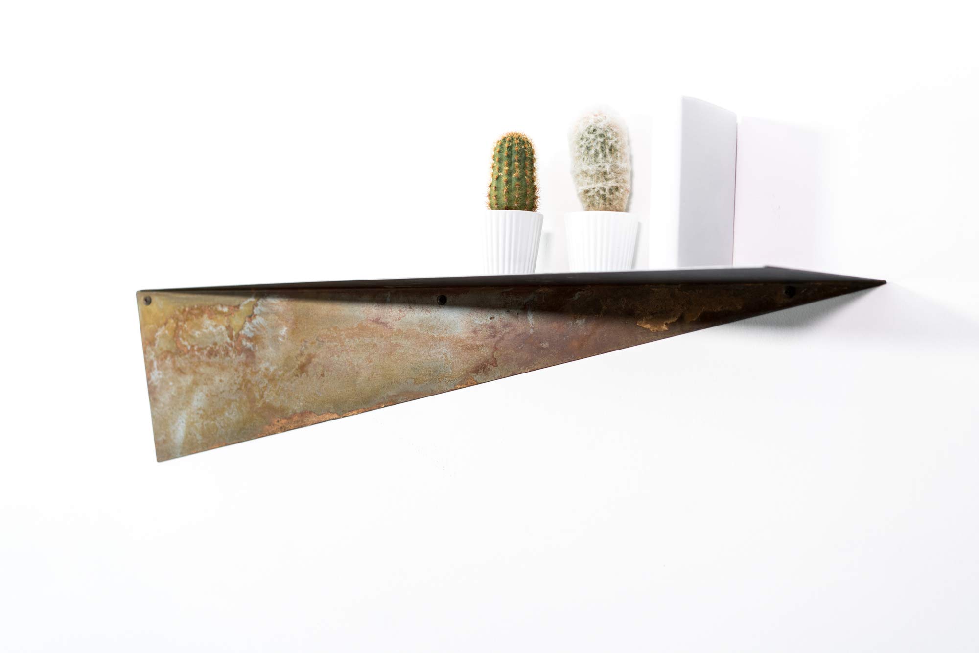 EWART WOODS Geometric Floating Wall Shelf - Handmade Modern Wooden Shelf for Living Room, Bedroom & Office Decor - Wall Mounted Storage & Display Shelf