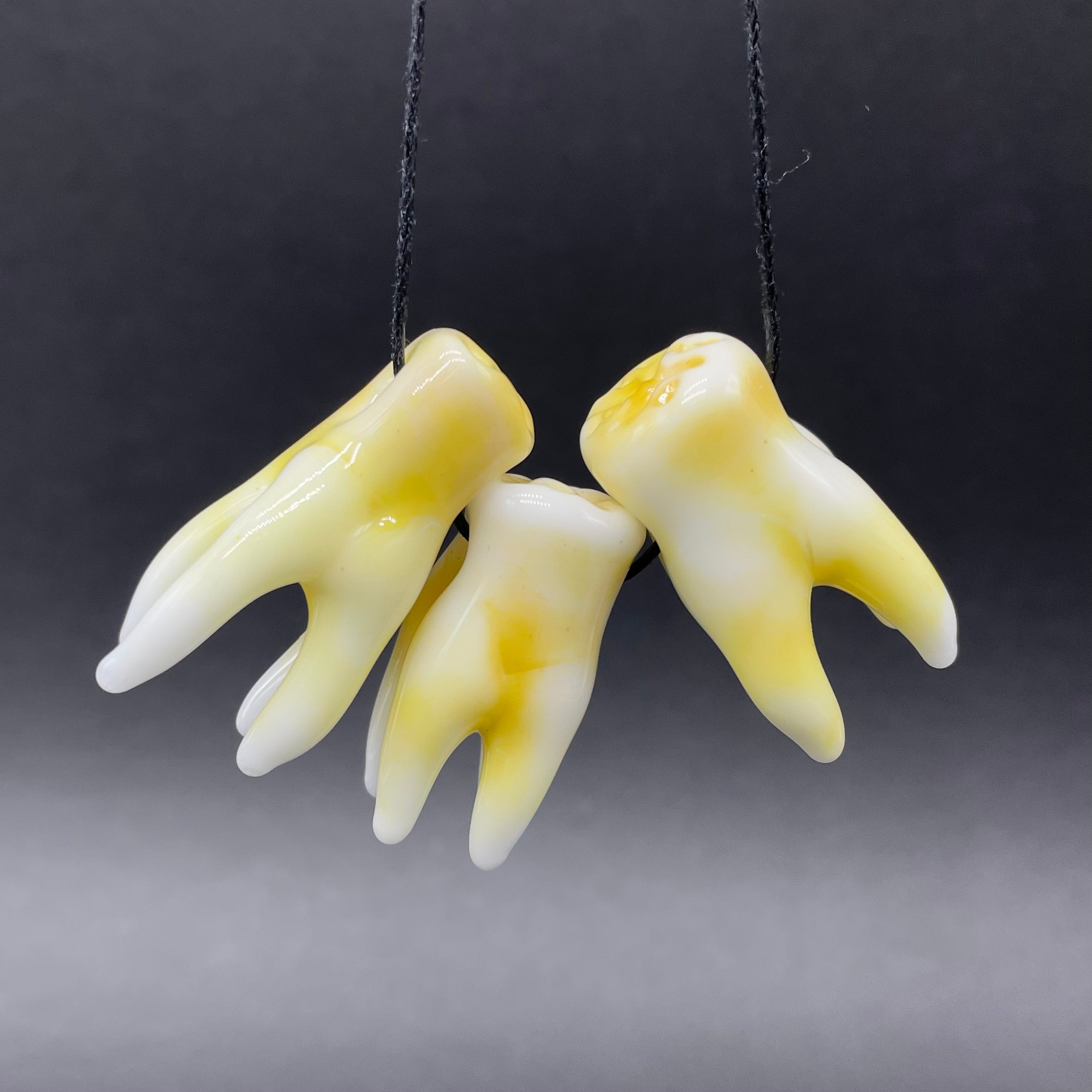 3 Pack Glass Tooth Beads for Jewelry Making - DIY Craft Beads for Necklaces, Bracelets, and Earrings - Perfect for Handmade Jewelry and Art Projects