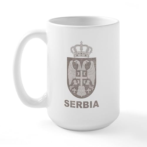 White - Vintage Serbia Large Mug