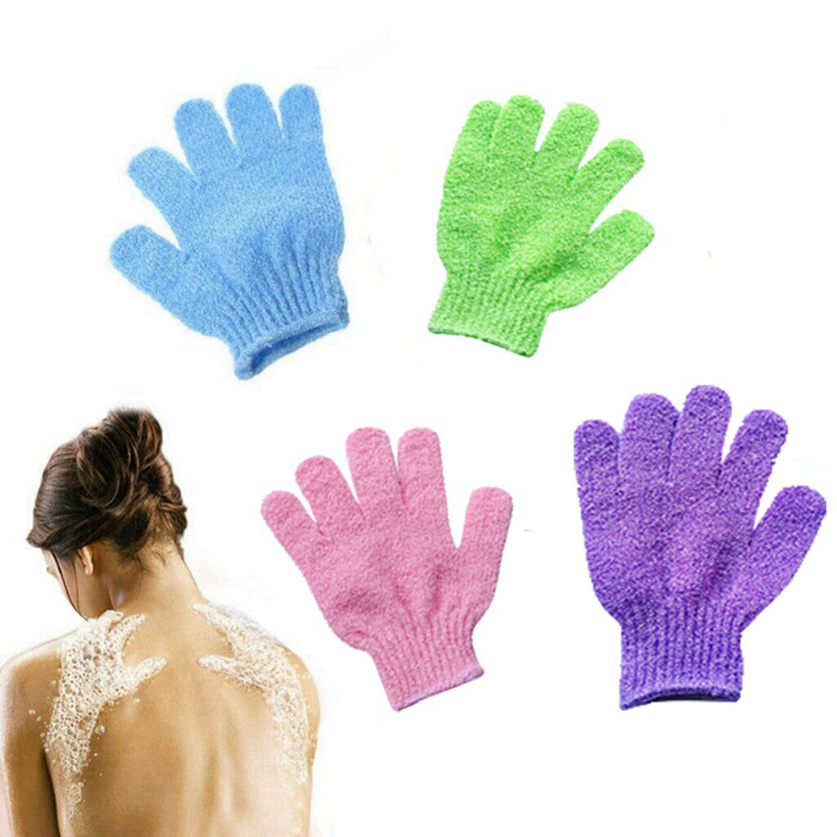 Exfoliating Bath Gloves for Shower & Spa - 8 Pair Pack - Body Scrubber & Massage Gloves for Deep Cleansing & Skin Renewal - Perfect for Exfoliation, Dead Skin Removal & Relaxing Home Spa Treatments
