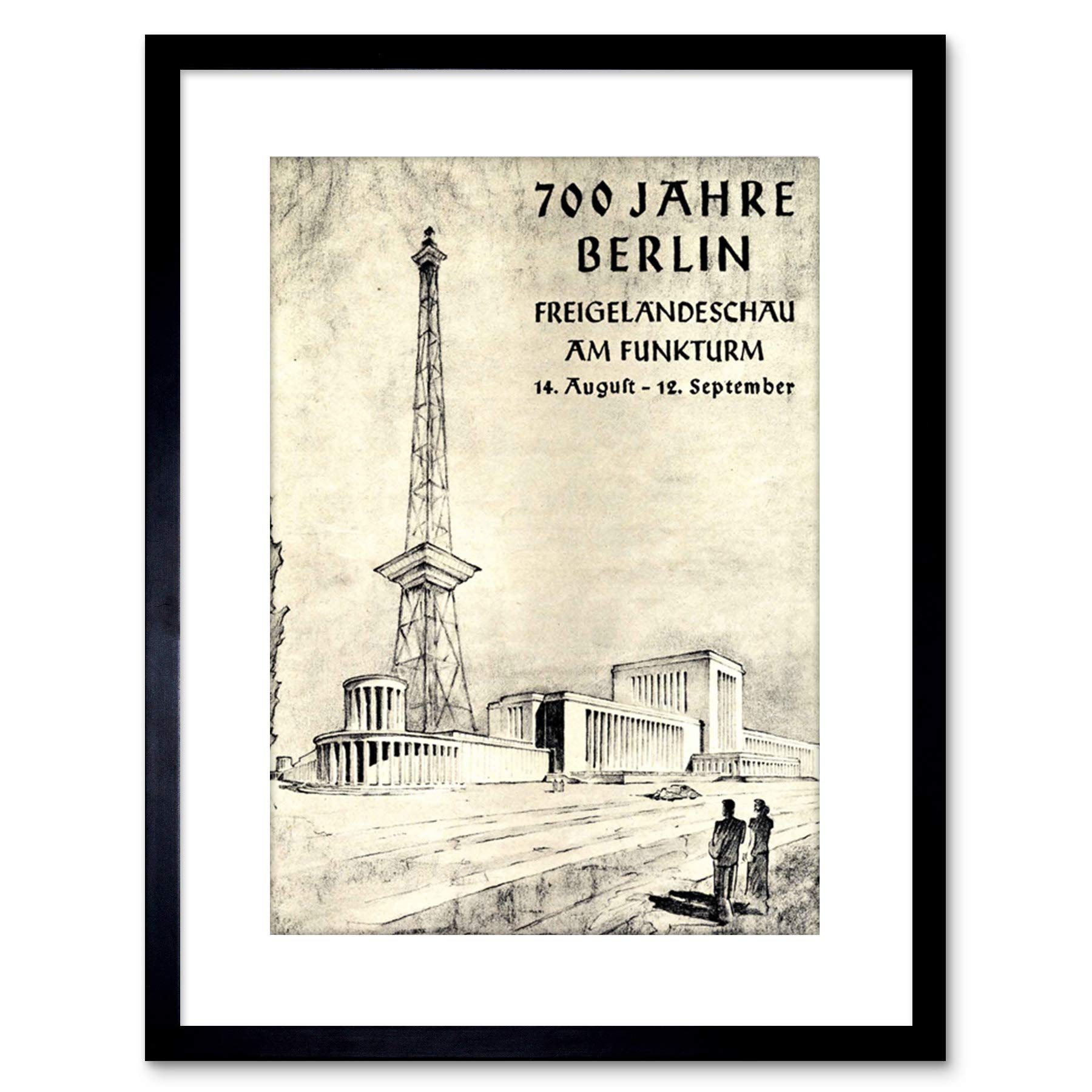 Vintage Ad Berlin Septcentennial Radio Mast Germany Framed Print F97X7529 - Perfect for Home Decor, Office Wall Art & Vintage Collectors