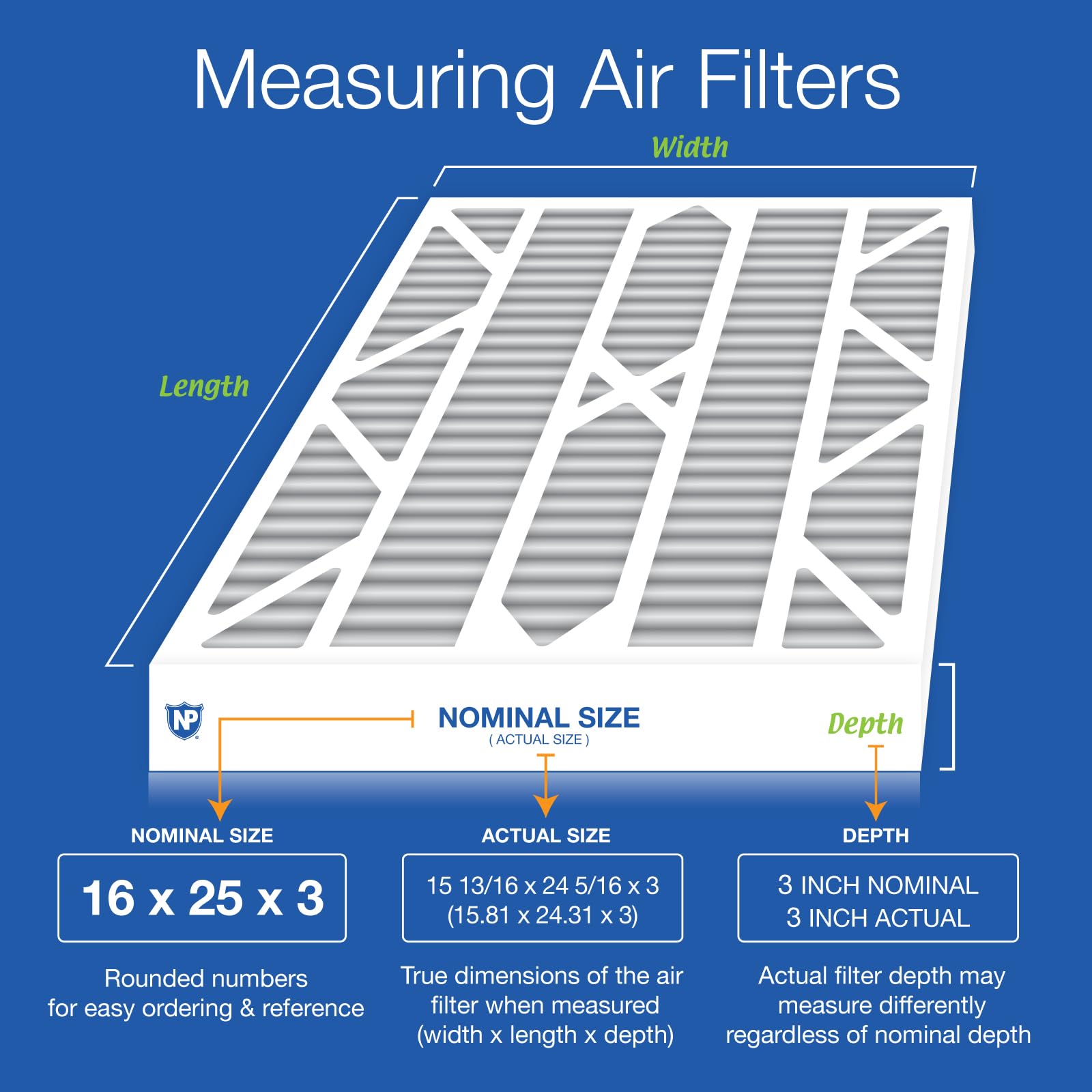 16x25x3 Air Filter Replacement MERV 12 with Carbon - 7 Pack for HVAC, Furnace & AC Units - Improves Indoor Air Quality in Homes & Offices