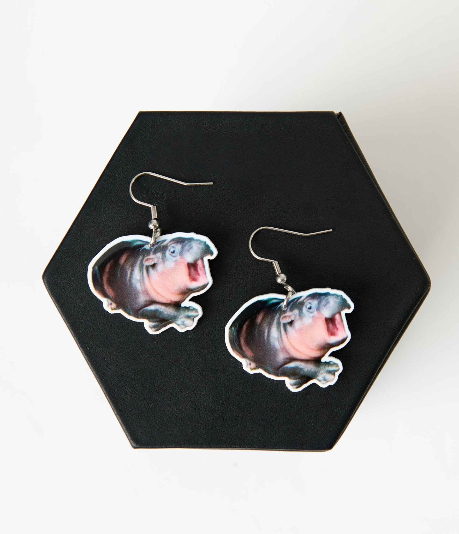 Stylish Moo Deng Hippo Animal Earrings for Women - Cute Gold Plated Dangle Jewelry for Casual Wear, Parties & Gifts