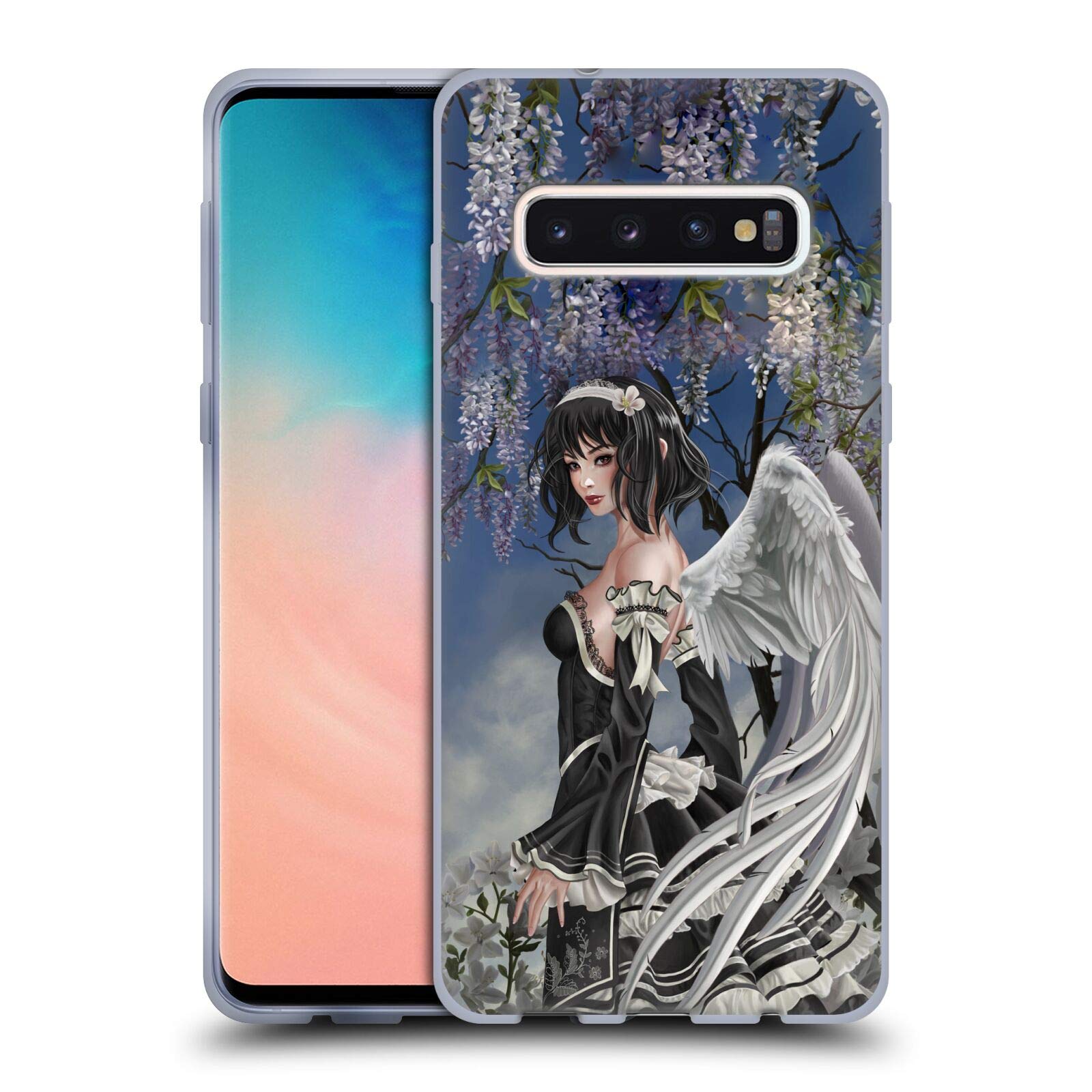 Head Case Designs Officially Licensed Nene Thomas Angel and Flowers Anime Fairy Gothic Soft Gel Phone Case for Samsung Galaxy S10 - Perfect for Cosplay, Conventions, and Gothic Fashion Lovers