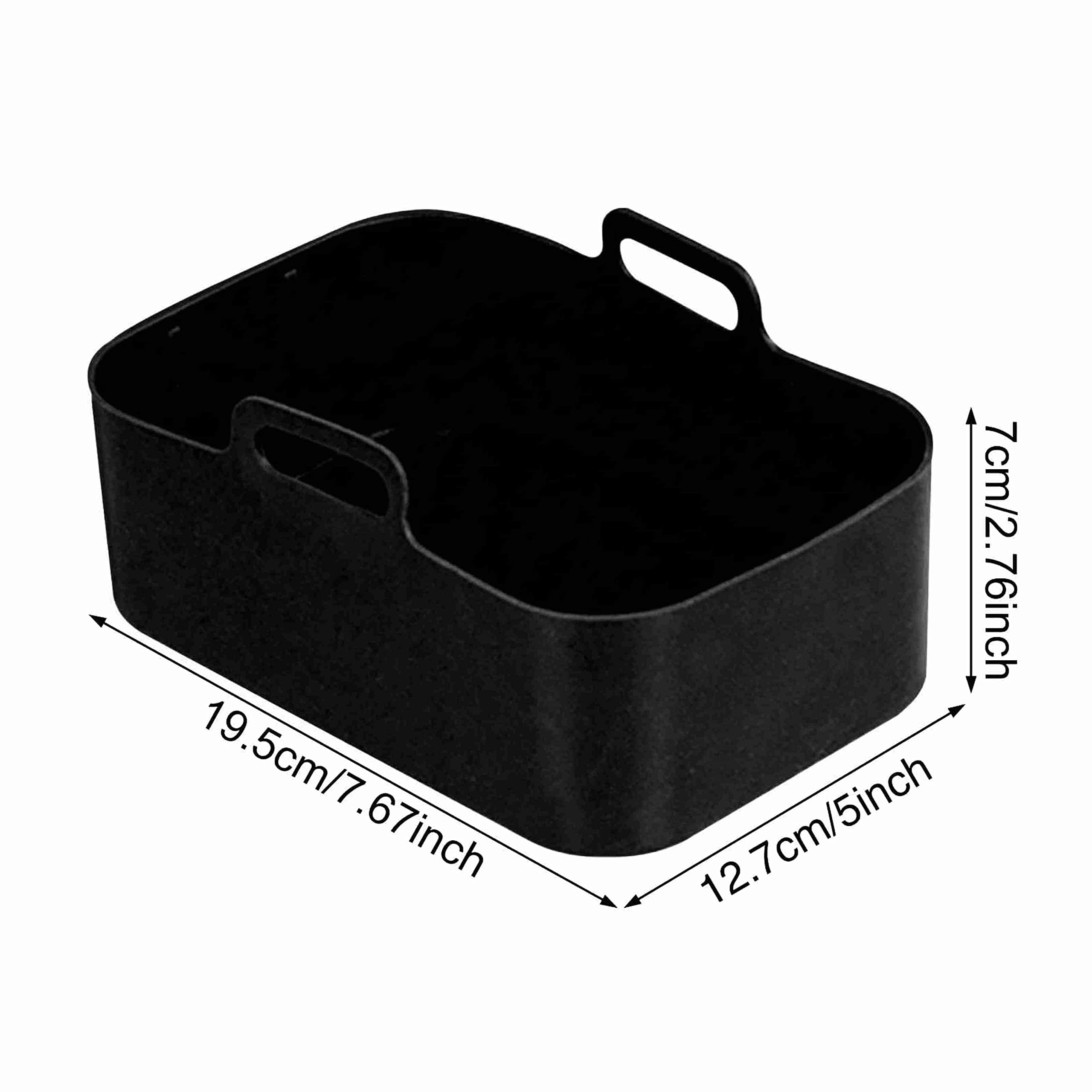 2PCS Air Fryer Silicone Pot Liners for Ninja Foodi Dual DZ201 - Reusable Non-Stick Rectangle Basket (8QT) - Black Air Fryer Accessories for Healthy Cooking & Easy Cleanup - Perfect for Roasting, Baking & Frying Vegetables, Chicken Wings & Snacks