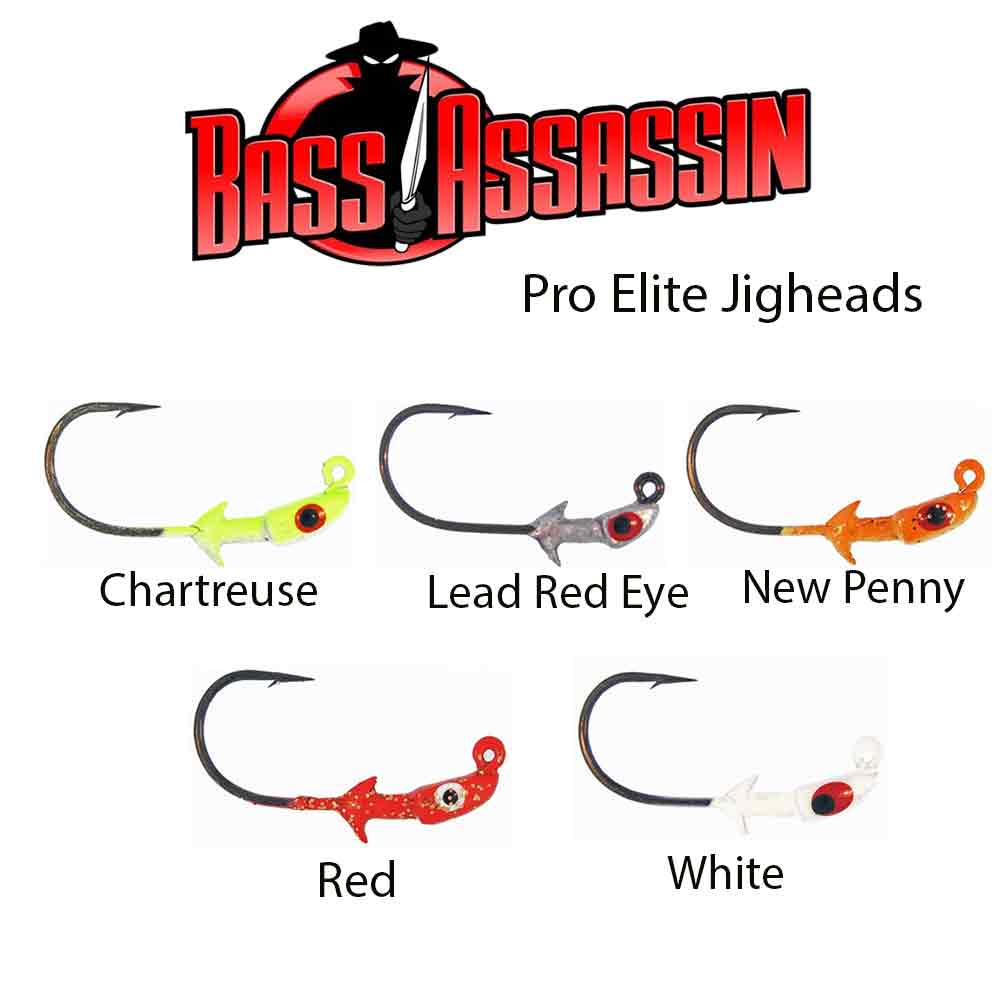 Bass Assassin 1/16OZ Pro Elite Jighead 3 Pack - Premium Fishing Jigs for Bass, Walleye & Crappie - Perfect for Freshwater & Saltwater Angling