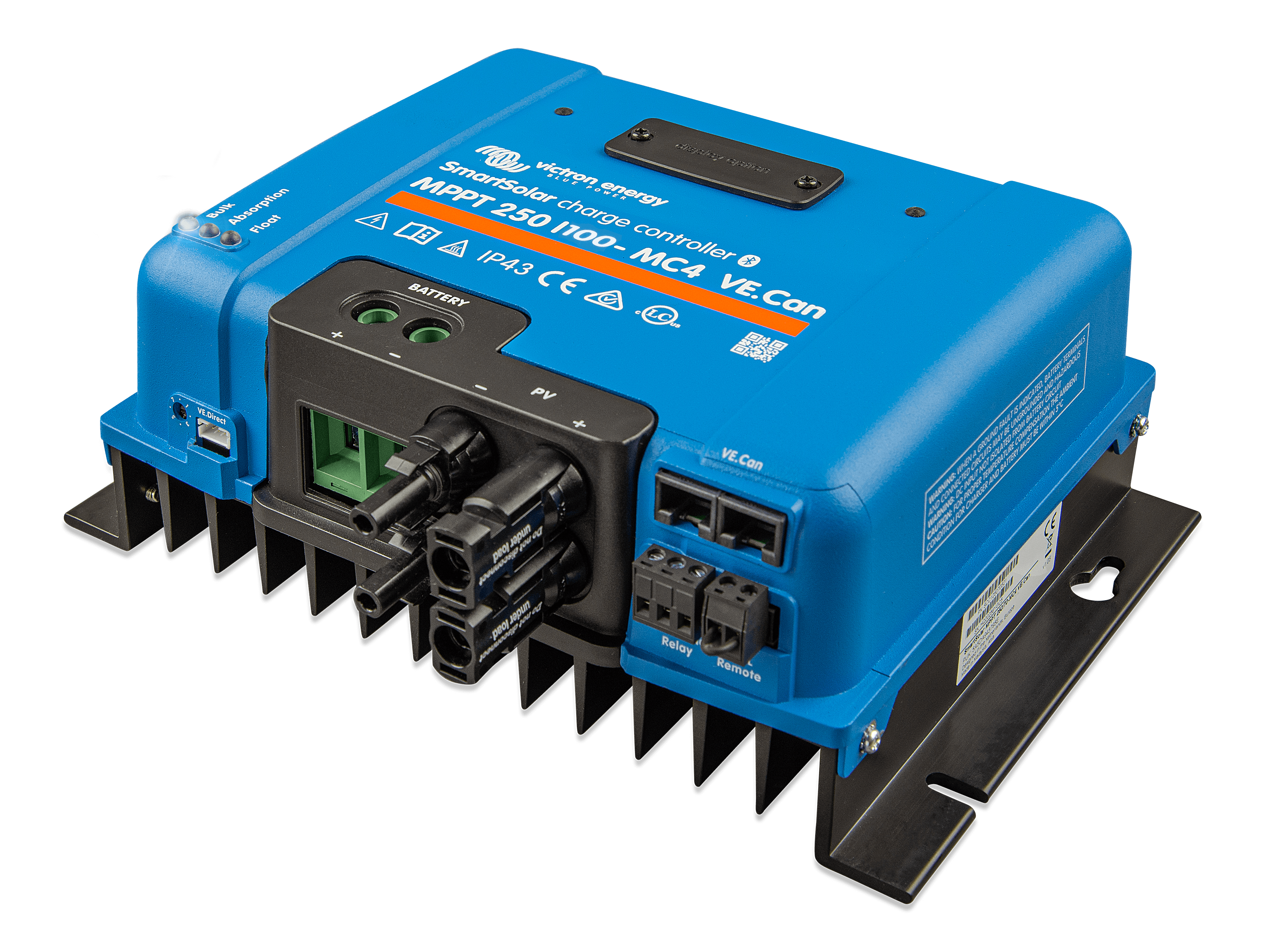Victron Energy SmartSolar MPPT 250/100 Solar Charge Controller with MC4 Connectors & VE.Can - High Efficiency Solar Panel Regulator for Off-Grid Systems, RVs, Boats, and Marine Applications