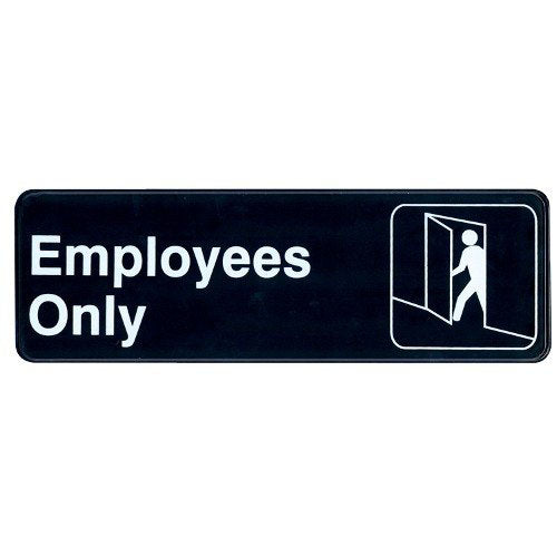 Employees Only Sign - 9 x 3 Inches - Durable Workplace Safety Sign for Restricted Areas, Offices & Backrooms