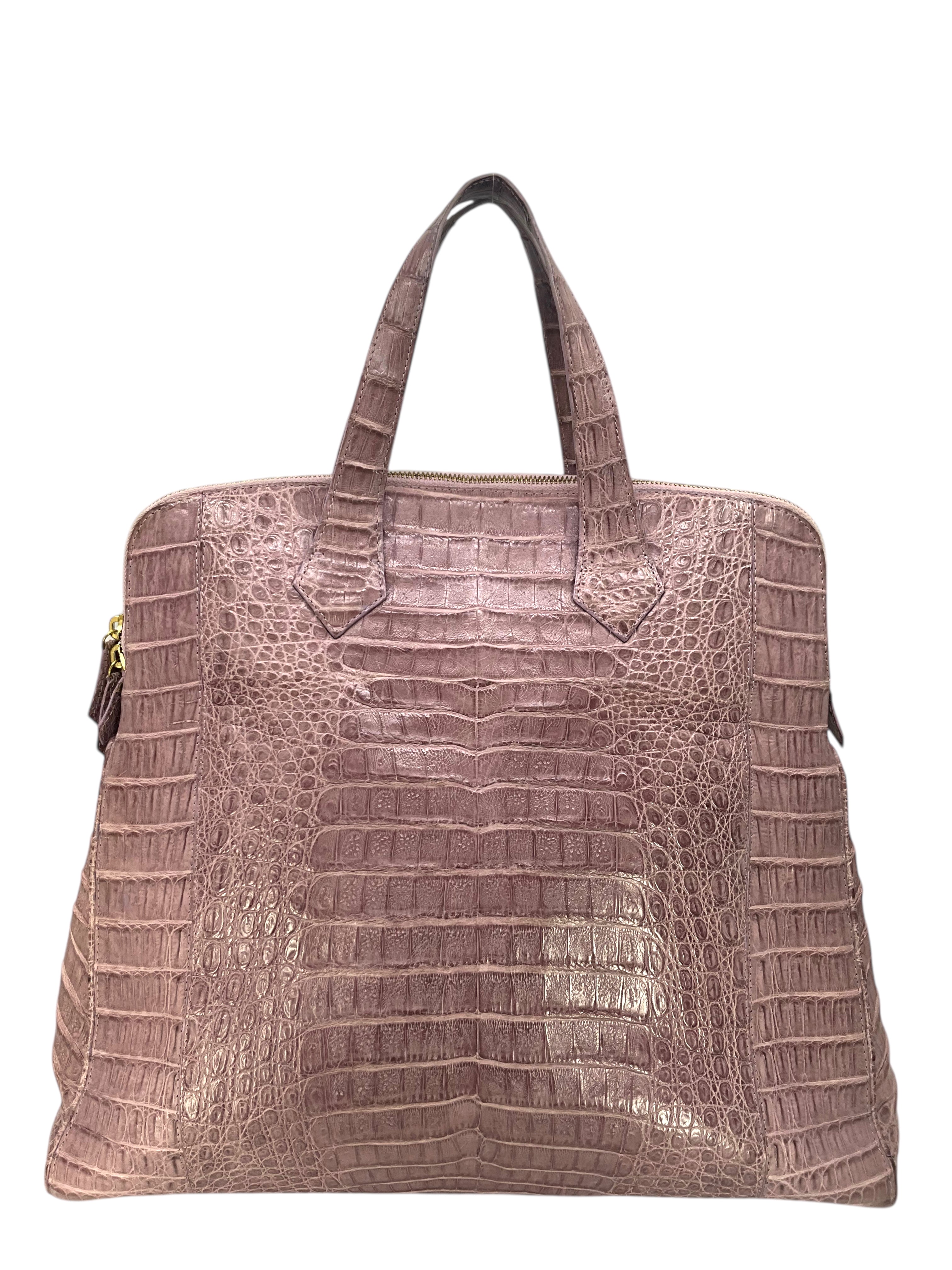 Luxury NANCY GONZALEZ Genuine Crocodile Leather Large Top Handle Handbag for Women - Perfect for Evening Parties, Weddings & Special Occasions