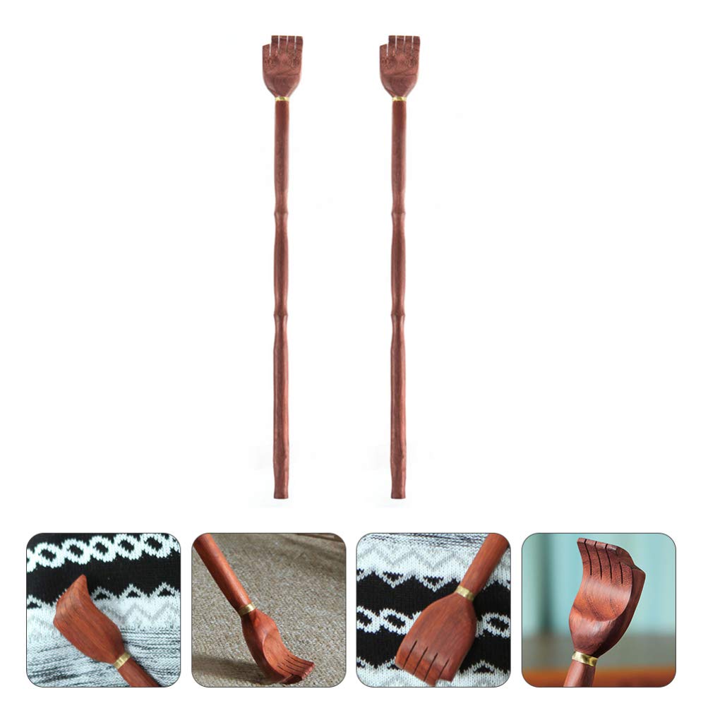 EXCEART 2-Pack Bamboo Back Scratcher - Long Handle Itch Relief Tool for Back & Shoulder Massage | Perfect for Home, Office & Travel Use