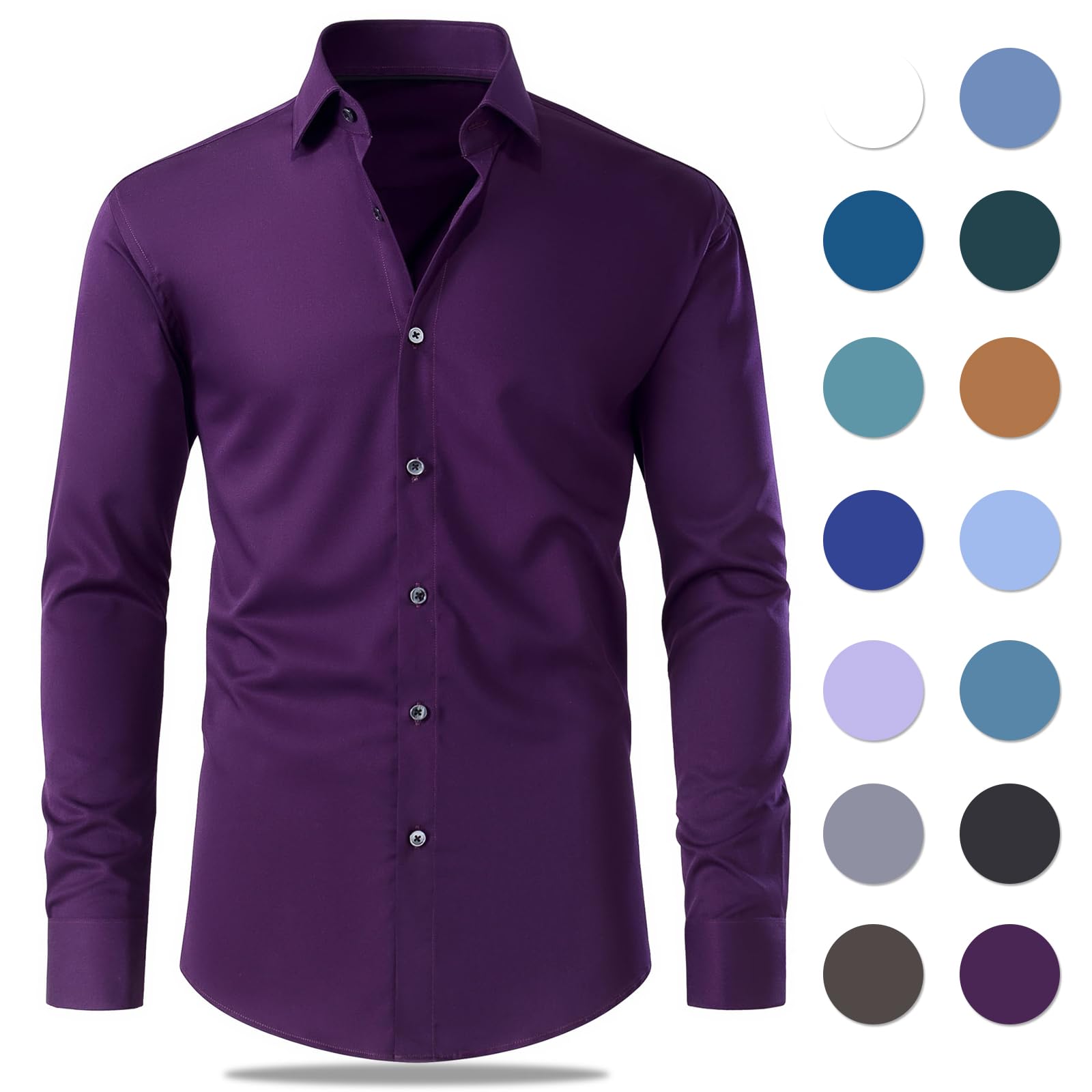 Premium Slim Fit French Cuff Dress Shirt for Men | Spread Collar with Metal Cufflinks | Formal Business Attire & Wedding Occasions