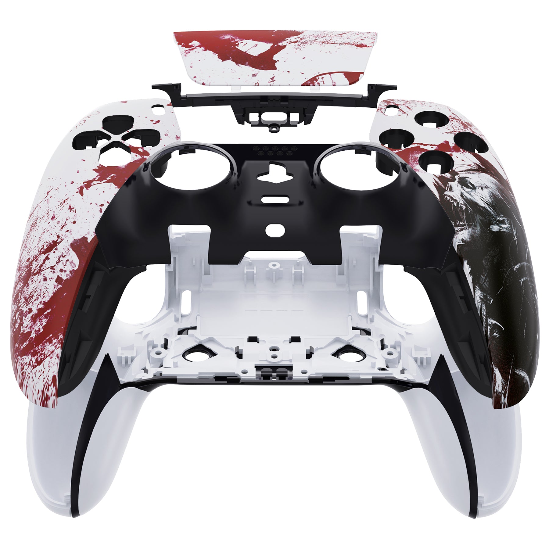 eXtremeRate Blood Zombie PS5 Edge Controller Faceplate Shell - Left/Right Front Housing & Touchpad Cover - DIY Replacement Custom Design for PS5 Edge Controller - Perfect for Gaming, Cosplay & Customization