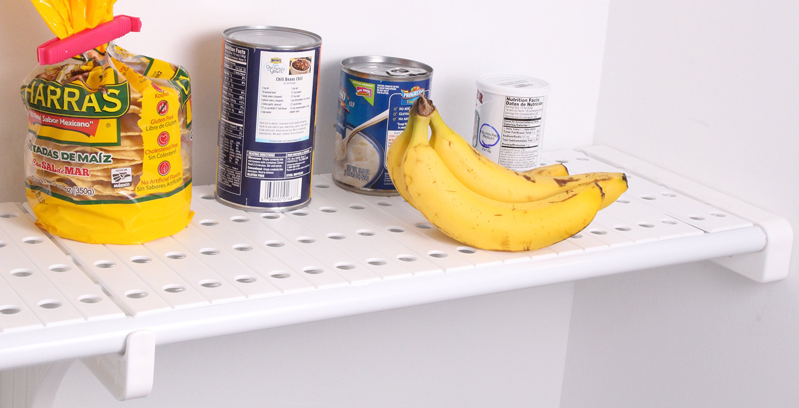 EZ Shelf - Shelf Top Kit (16 Pieces for up to 14.7 ft) - White Organizer for Closet & Garage Shelves - Perfect for Home Storage and Organization Solutions