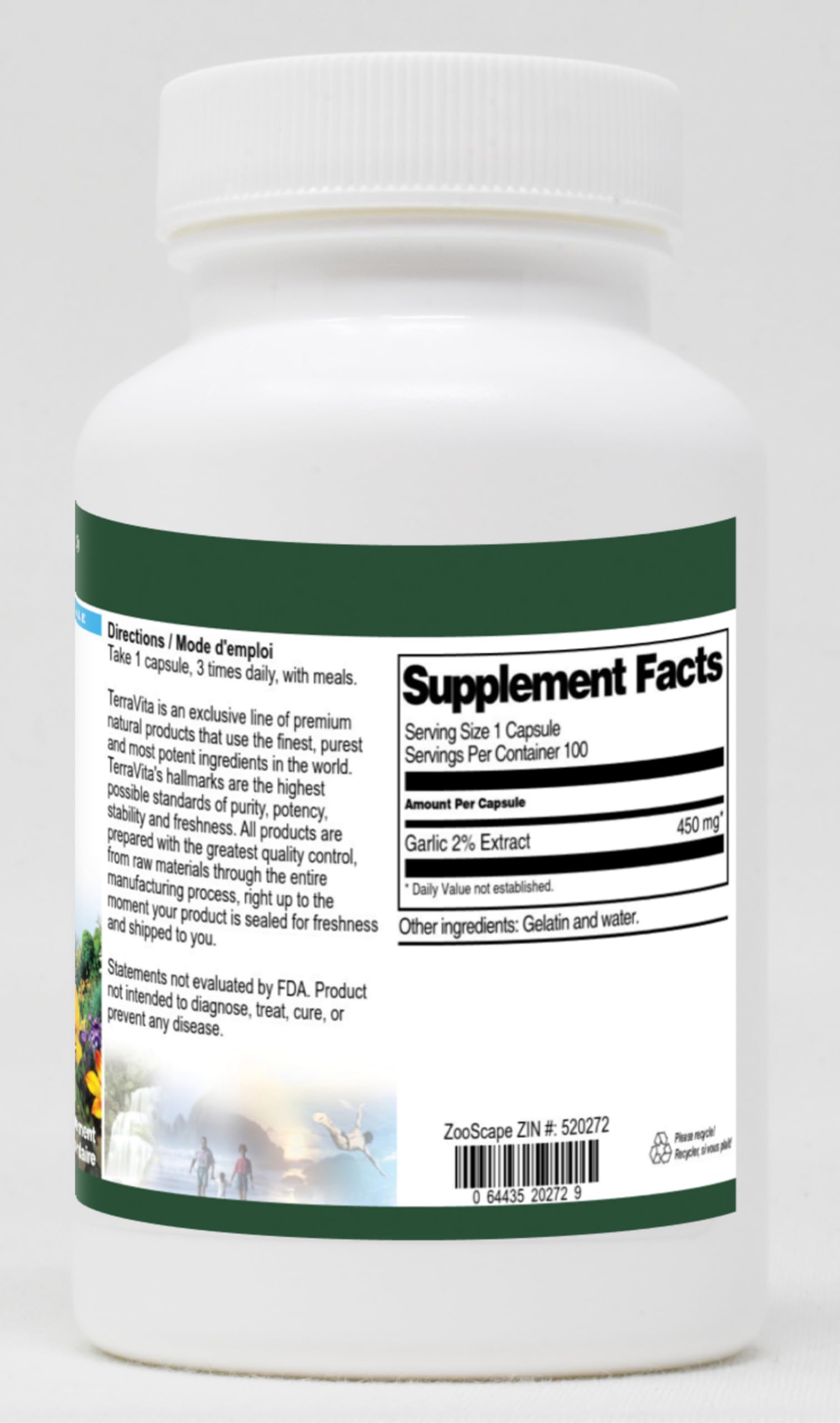 Garlic 2% Extract - 450mg per Capsule (100 Capsules per Bottle, 3-Pack) | Supports Heart Health & Immune System | Dietary Supplement for Daily Wellness
