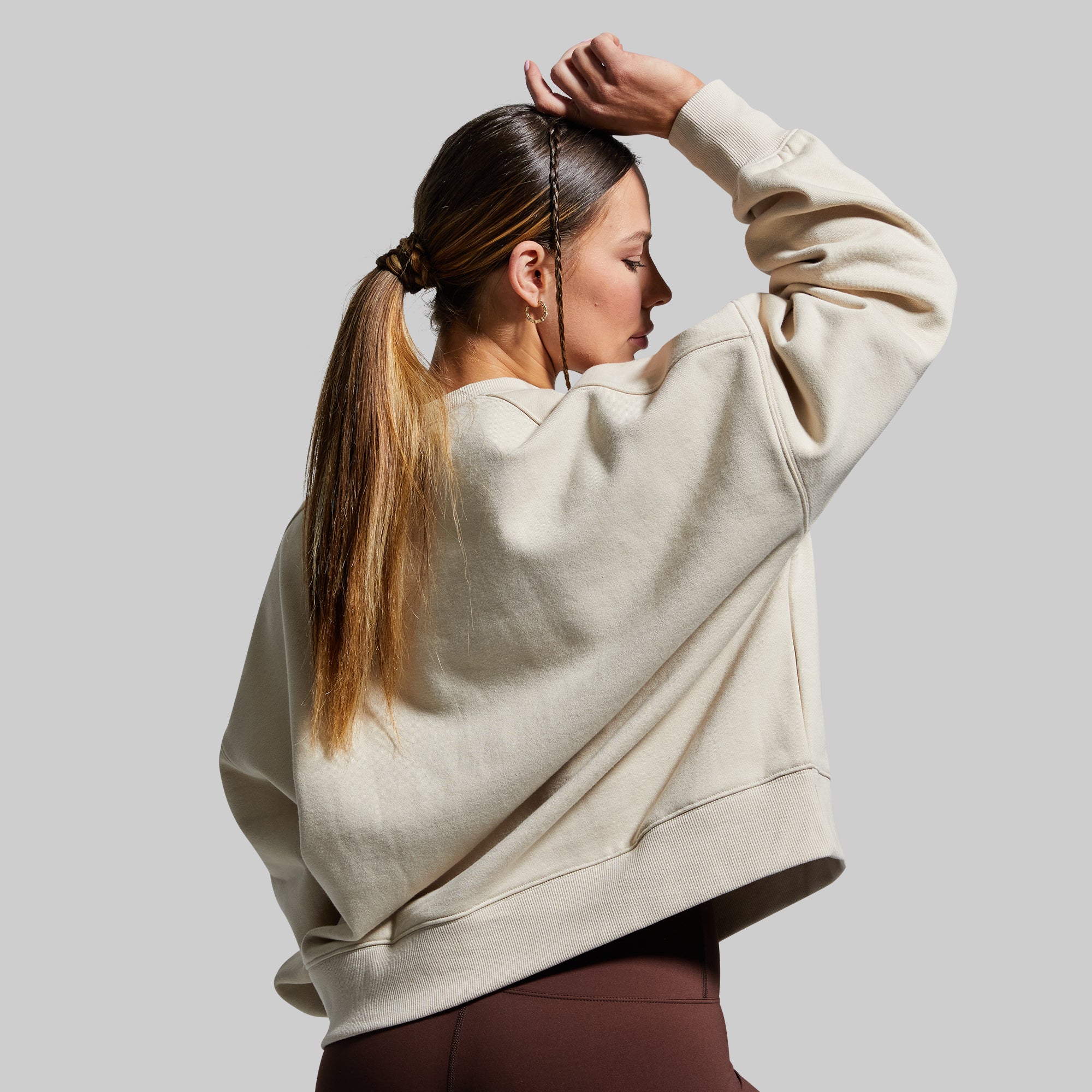 Cozy Pump Sweatshirt in Oatmeal - Soft Pullover Hoodie for Women & Men | Perfect for Gym, Lounge & Casual Outfits