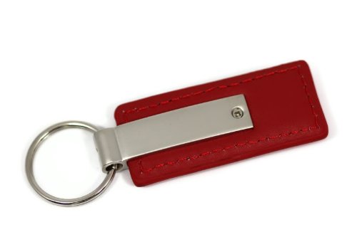 DanteGTS Jeep Rubicon Leather Key Chain - Red Rectangular Key Fob with Lanyard for Jeep Wrangler & Gladiator | Durable Car Accessories Gift for Off-Road Enthusiasts | Perfect for Keys, Badges & Small Essentials