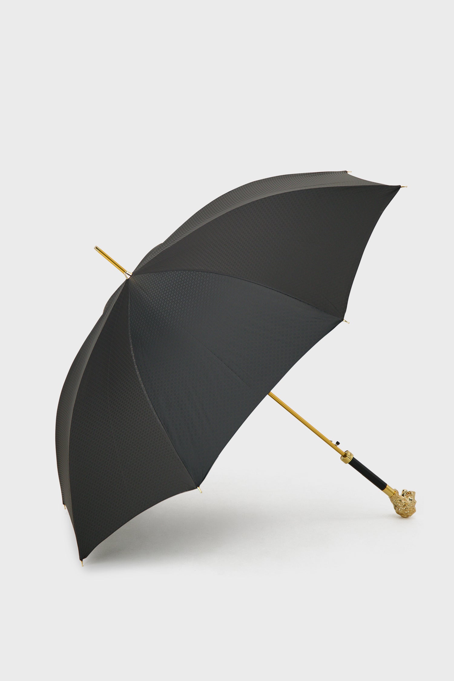 Pasotti Luxury Black & Gold Lion Handle Umbrella - Windproof & Waterproof for Men & Women - Perfect for Weddings, Gala Events & Fashionable Rainy Days