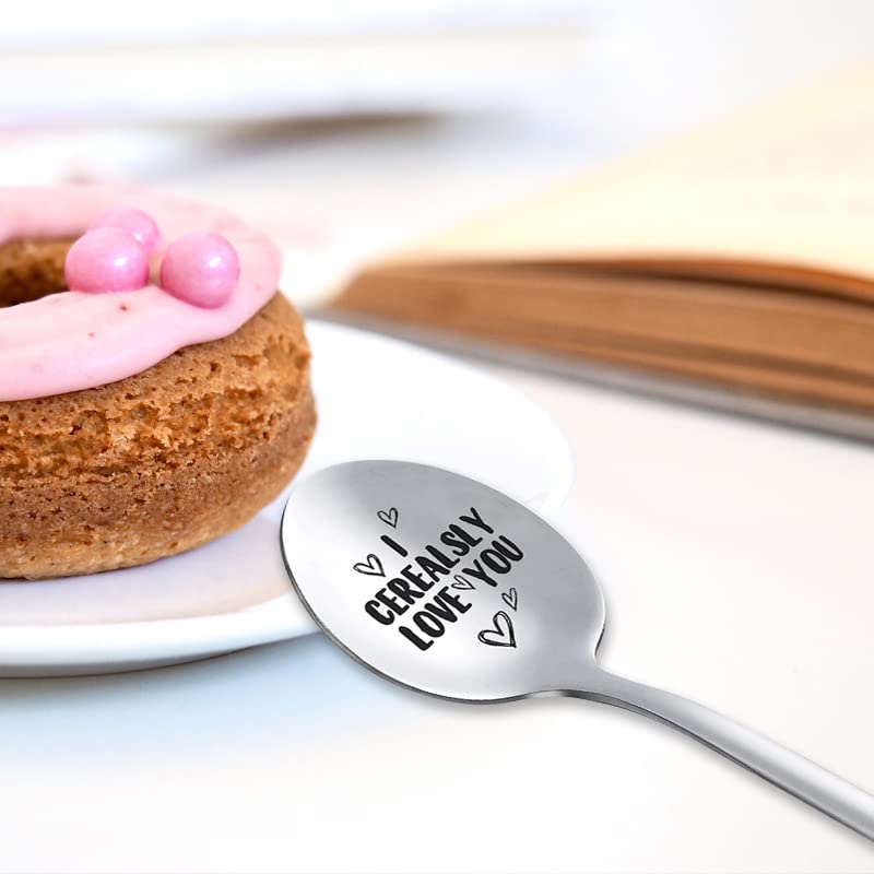Funny Couples Gifts - 'Cerealsly Love You' Spoon for Boyfriend, Girlfriend, Wife & Husband | Unique Birthday, Christmas & Anniversary Present | Perfect for Cereal Lovers & Romantic Breakfast Moments