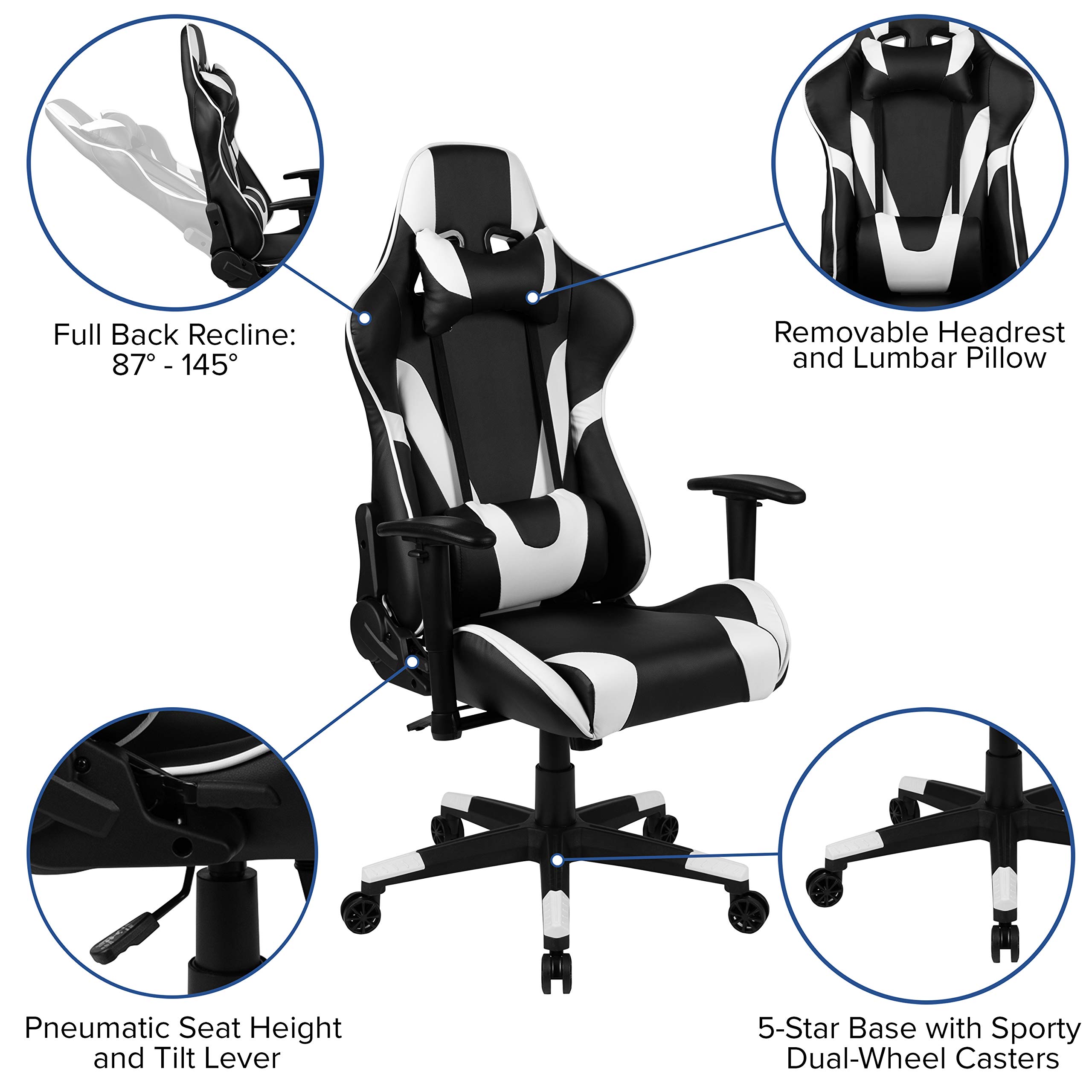 Premium Black Gaming Desk & Chair Set with Cup Holder, Headphone Hook & Monitor Stand - Ergonomic PC Gaming Setup for Streamers & Esports Players