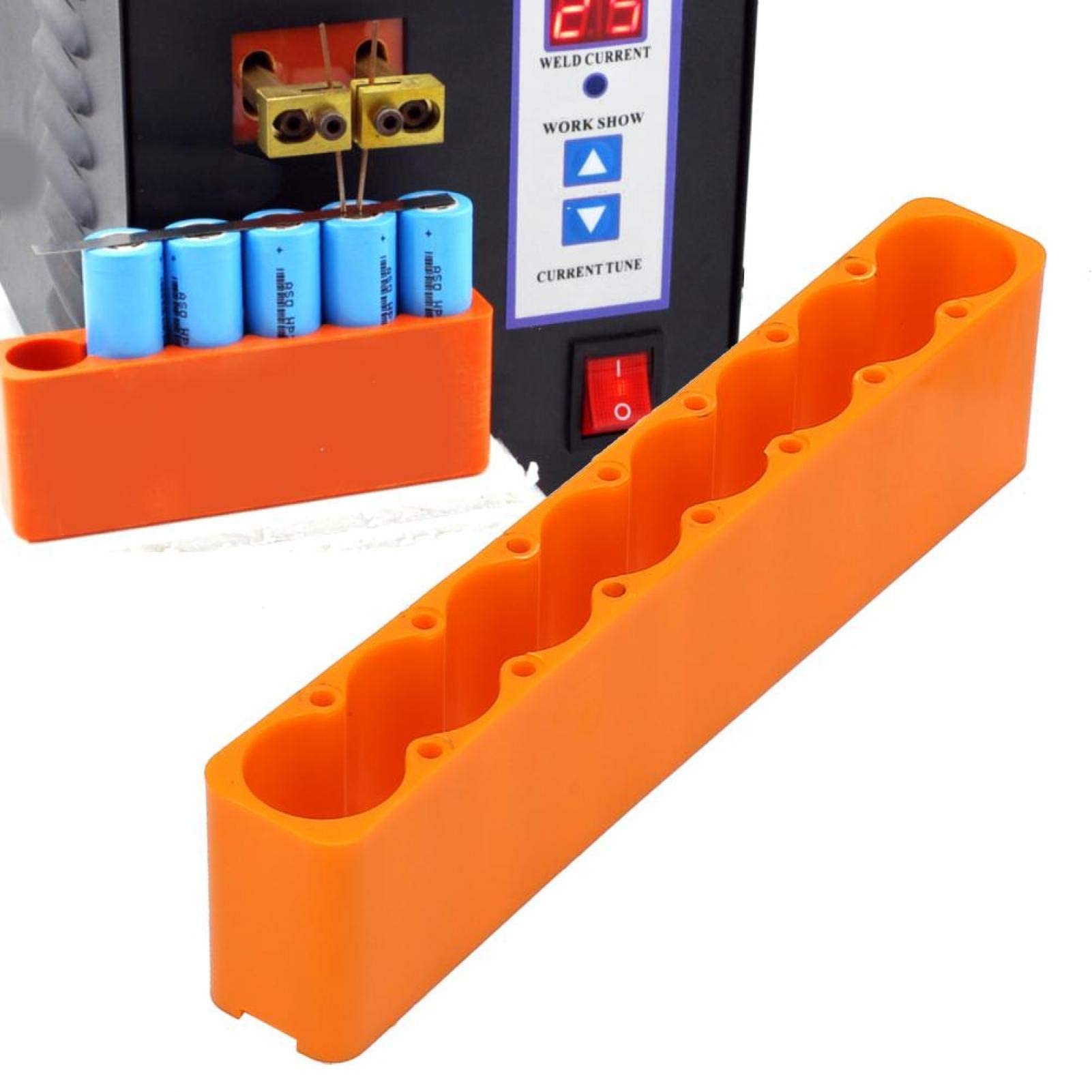 2PCS Adjustable Battery Welding Clamps - Industrial Plastic Battery Pack Holder & Mounting Jig for Spot Welding - Secure Fixing Accessory with 8 Sections (Perfect for DIY Battery Packs, RC Cars, and Solar Power Storage)