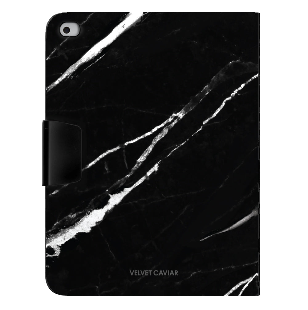 Premium Black Marble iPad Case - Slim Protective Cover for iPad Pro/Air/Mini - Elegant Marble Design for Home, Office & Travel Use