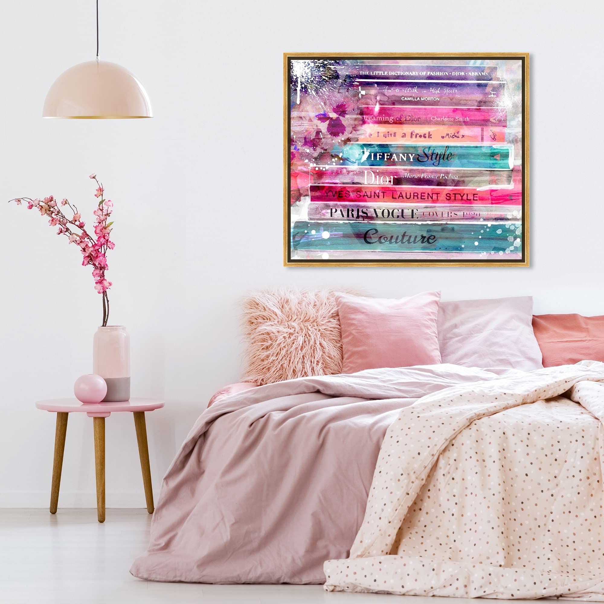 Oliver Gal Artist Co. Fashion & Glam Wall Art Framed Canvas Print - 'Fashion Splash Library' Book Collection - Perfect for Living Room, Bedroom & Office Decor