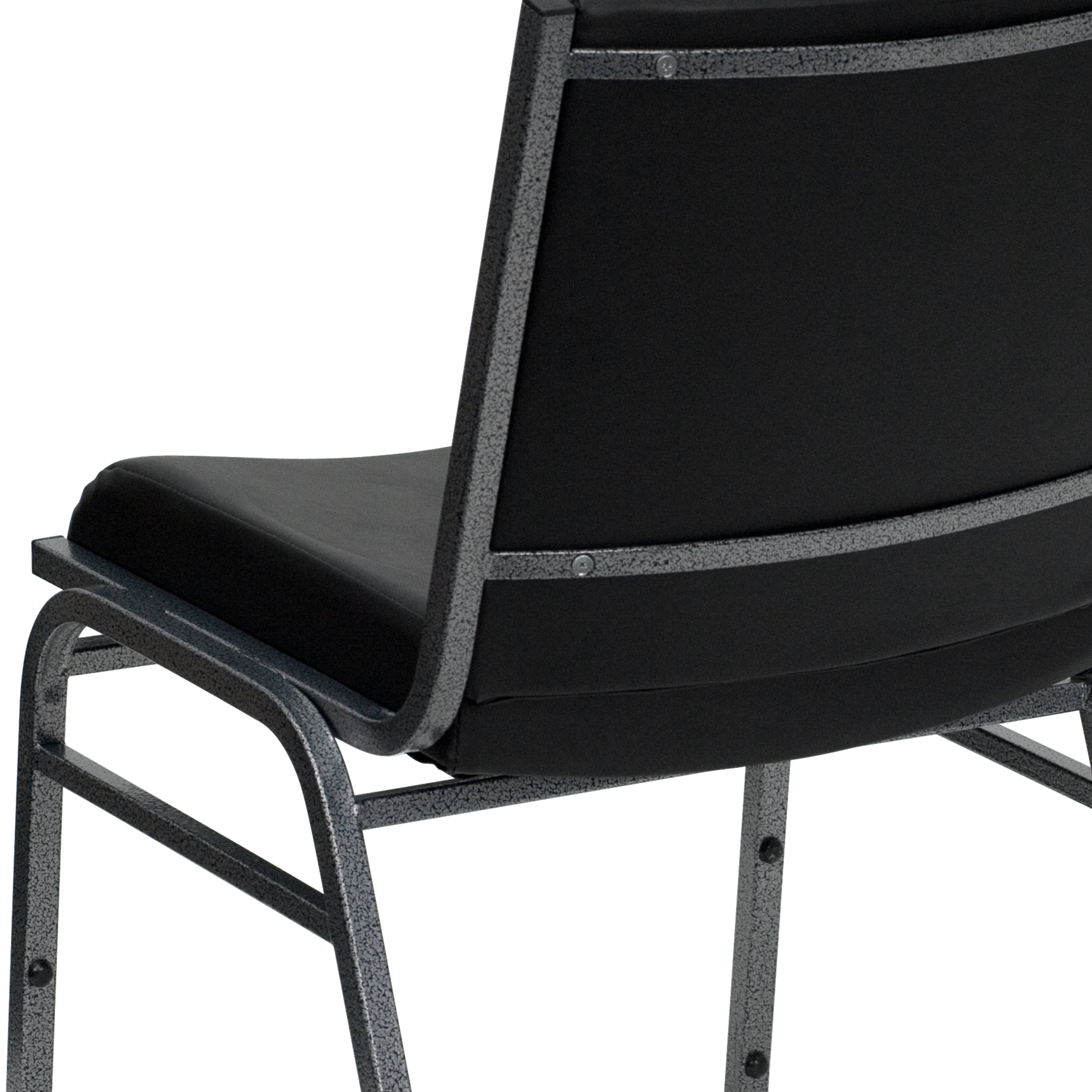 FLASH HERCULES Series Heavy Duty Black Vinyl Stack Chair - Commercial Grade Folding Chairs for Banquet, Wedding, Church & Office Use