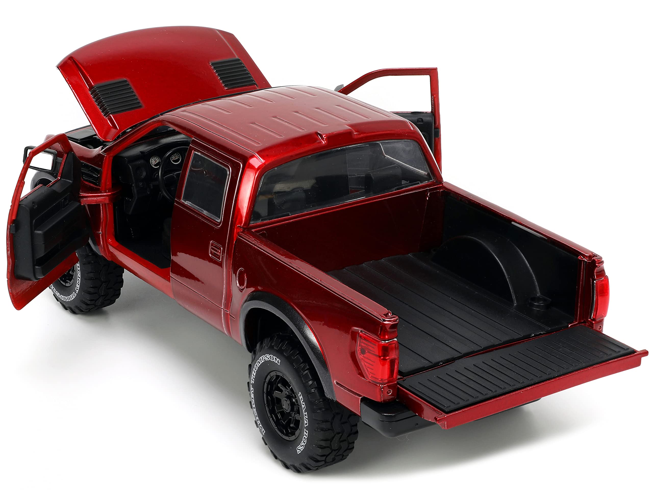 Jada Toys 1:24 Scale 2011 Ford SVT Raptor Die-Cast Model Car - Red with Tire Rack | Collectible Toy for Kids & Adults | Perfect for Display, Gifts, and Play Scenes