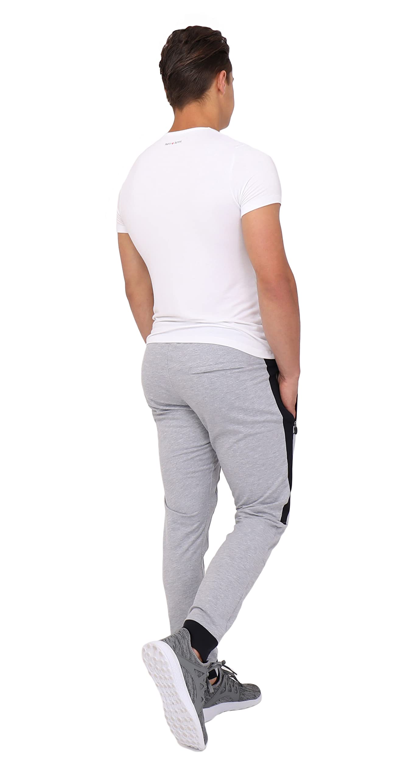 **SCR SPORTSWEAR Men's Tall Jogger Sweatpants - Athletic Workout Pants with Zipper Pockets for Running, Gym & Casual Wear**
