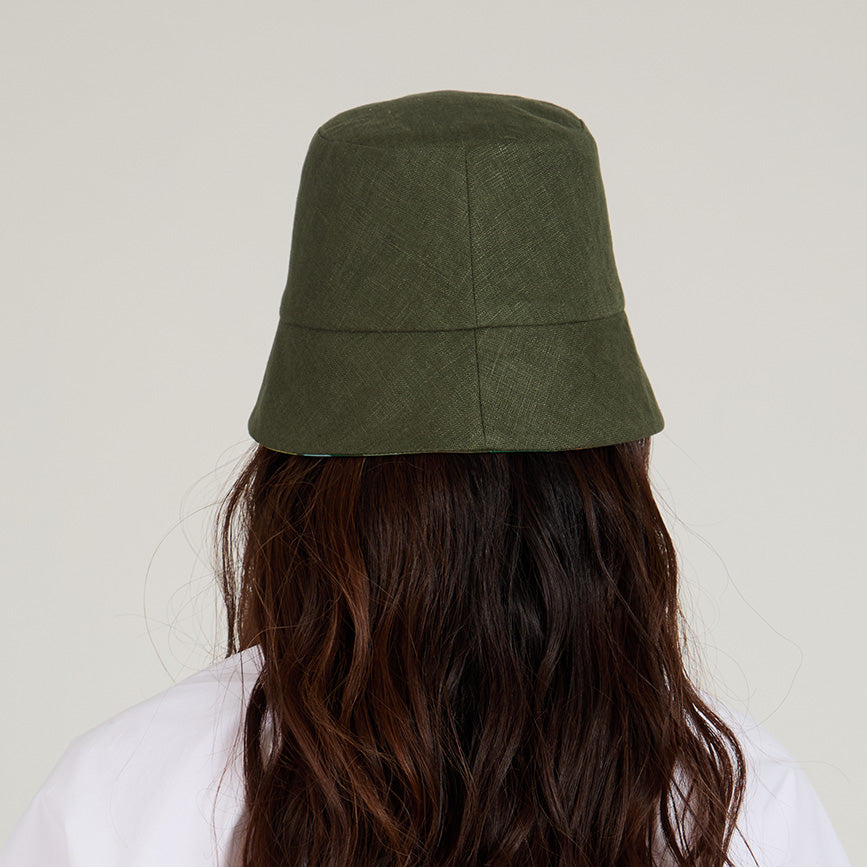 Yuki Linen Reversible Bucket Hat for Women & Men - Sun Protection Summer Beach Hat - Casual Outdoor Travel Accessory for Hiking, Gardening, and Vacation
