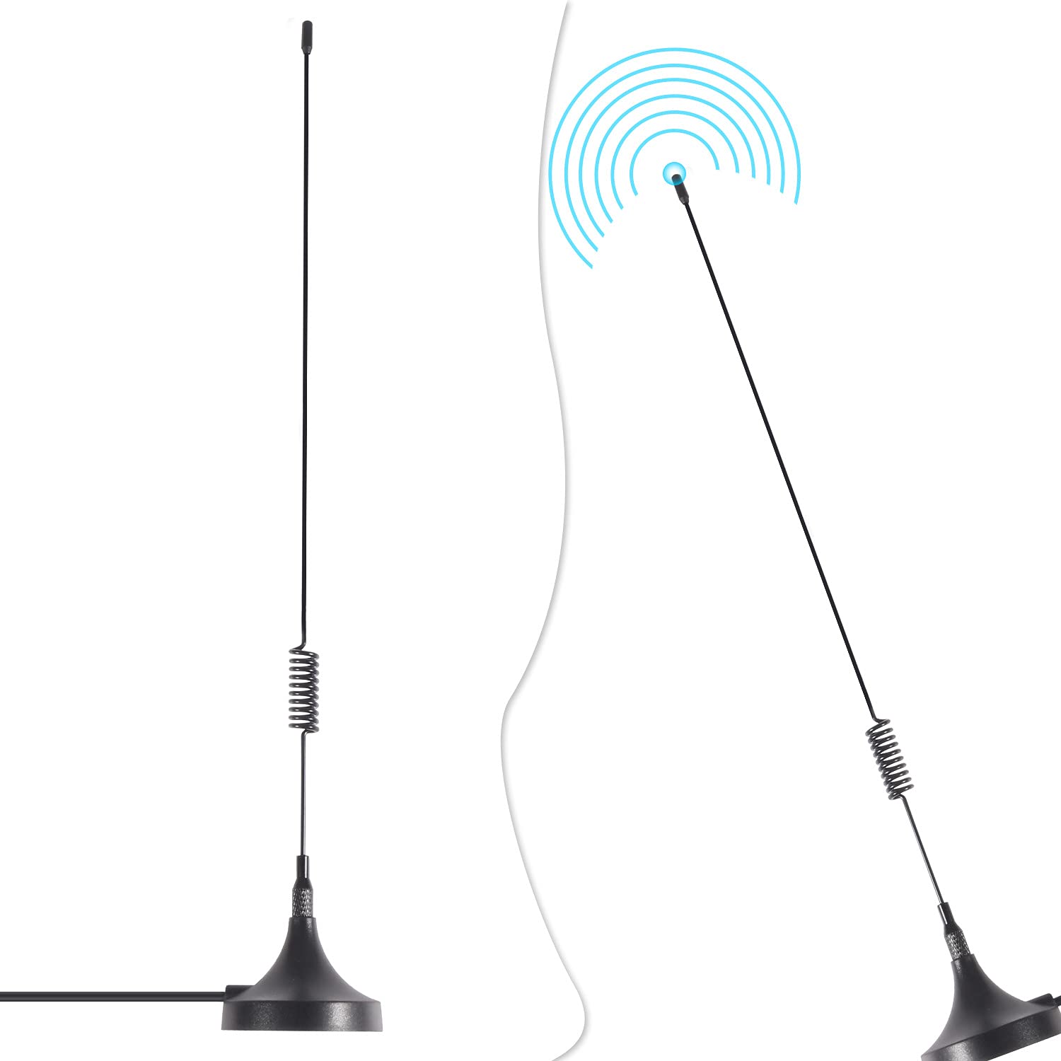 Universal Car Stereo Antenna - FM/AM Radio Antenna with Magnetic Base for Vehicles, Trucks, SUVs, RVs, Marine Boats - Compatible with Car Audio Head Units, CD Players & Media Receivers | Perfect for Road Trips, Commuting & Off-Road Adventures