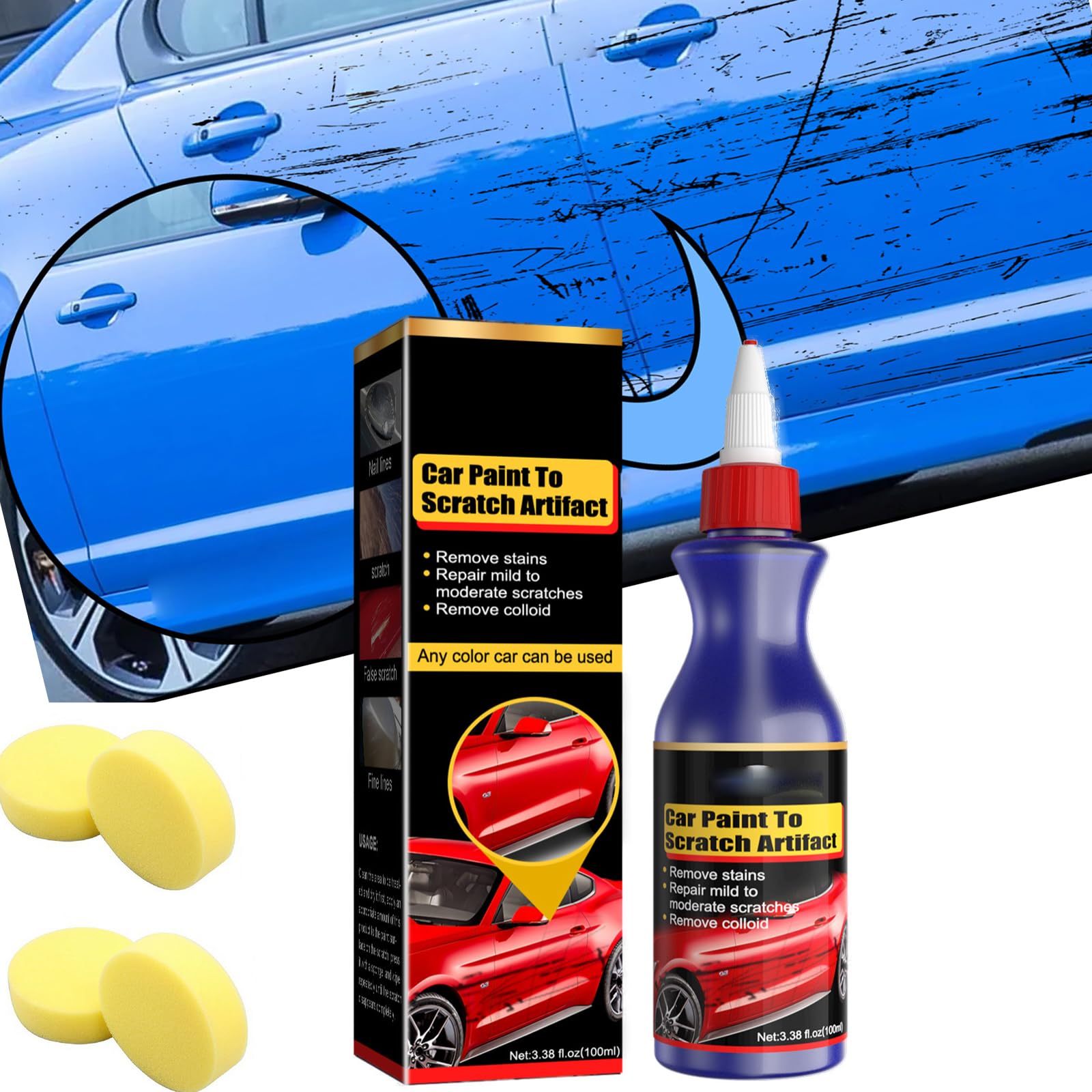 Dodorado Car Scratch Remover Paste & Spray - Professional Auto Scratch Repair Kit for Cars, Trucks & SUVs (1pc) - Restores Paint & Removes Scratches for Showroom Shine