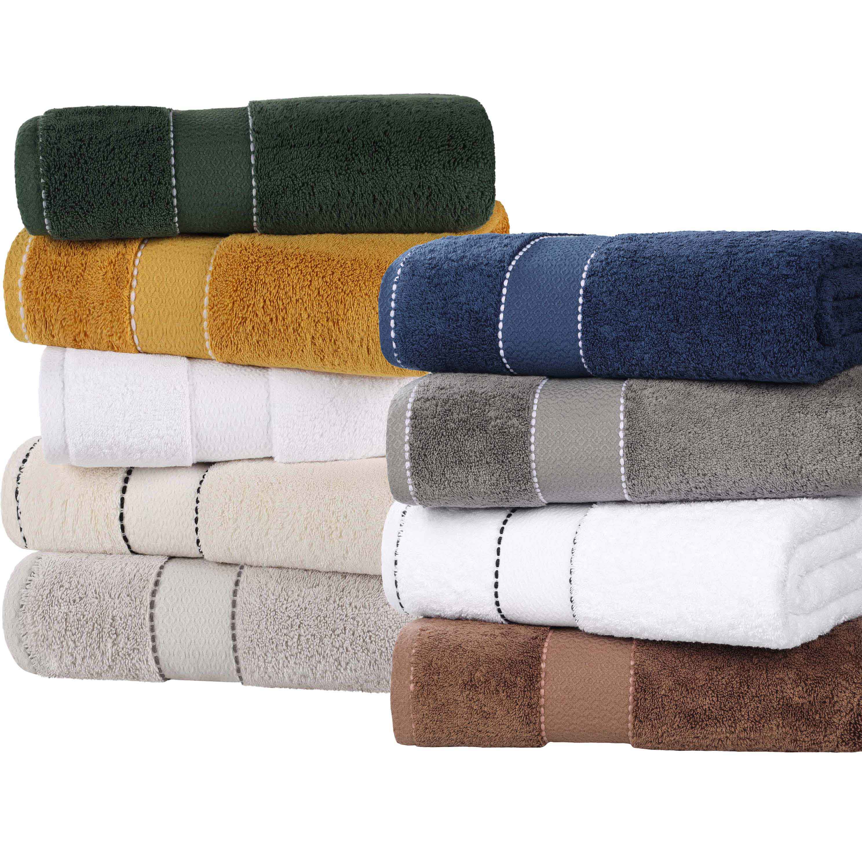 Premium Egyptian Giza Cotton Dobby 3-Piece Bath Towel Set - Ultra Absorbent, Soft & Luxurious for Spa, Bathroom, and Guest Use