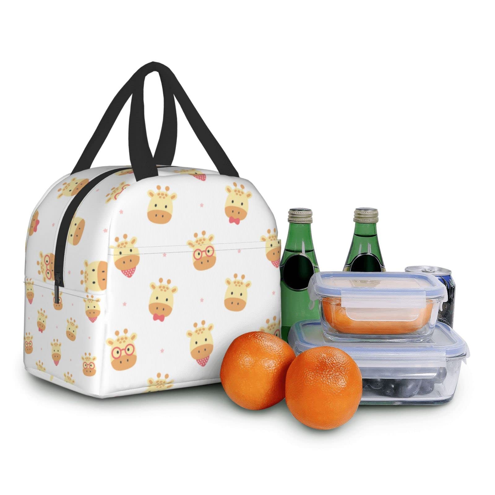Insulated Giraffe Lunch Box for Adults - Reusable Thermal Lunch Bag for Office, School, Camping, Hiking & Travel - Leakproof Cooler Tote for Picnics, Beach Outings & Daily Commute