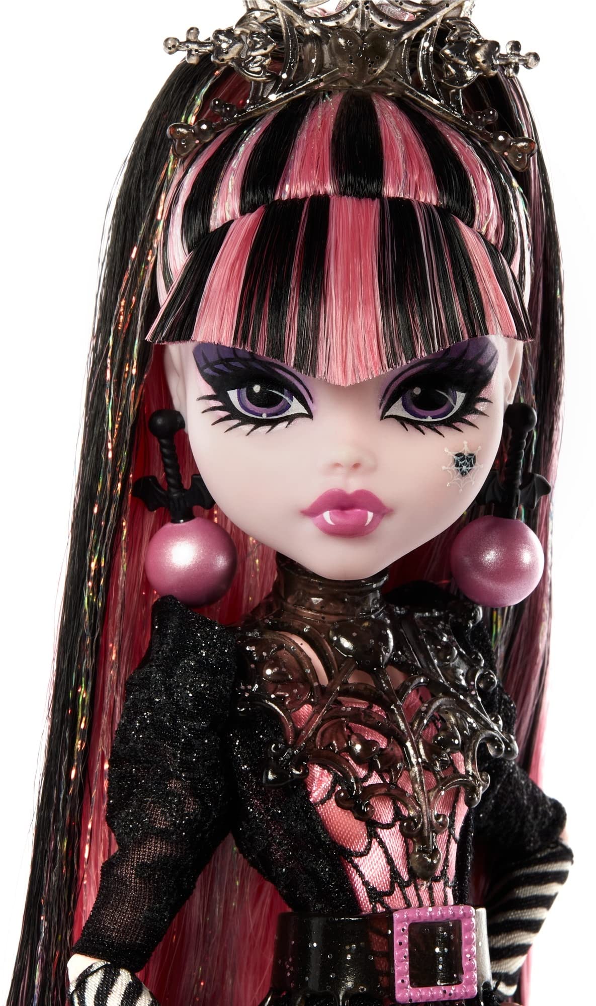 Monster High Draculaura Howliday Edition Doll - Pink & Black Gown Fashion Doll, Holiday Collectible Gift for Kids & Teens | Birthday Present, Halloween Decor, Toy Collection Display