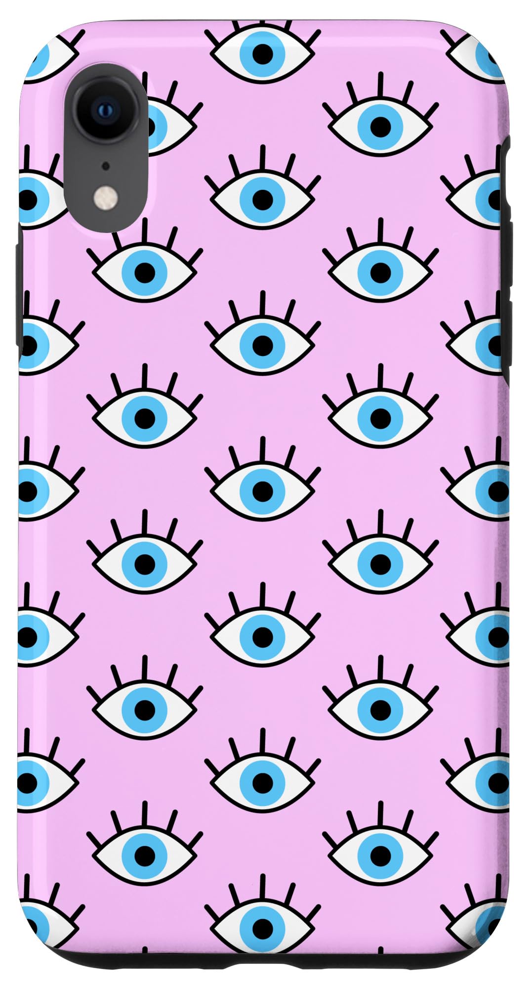 Evil Eye iPhone XR Phone Case - Protective Blue & Pink Cover for Women, Trendy Design for Daily Use, Travel & Gift Giving