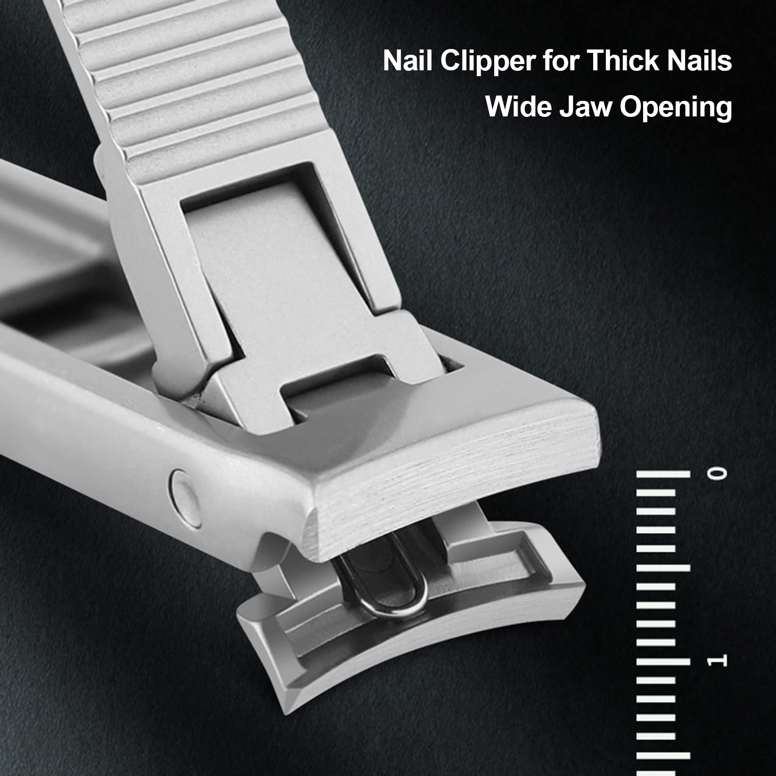 Premium Stainless Steel Heavy Duty Nail Clipper for Thick Toenails & Fingernails - Wide Jaw Ergonomic Design with Catcher & Splash-Proof - Perfect for Seniors, Diabetics & Professional Pedicures