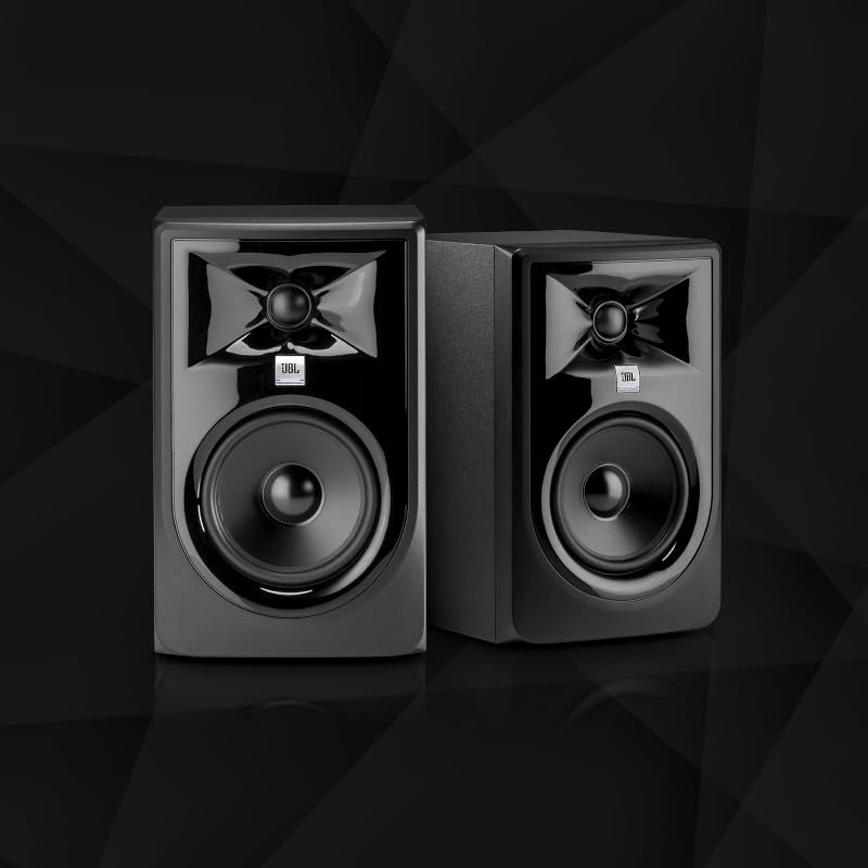 JBL Professional 305P MkII 5-Inch 2-Way Powered Studio Monitor Speakers (Pair, Black) - Active Near Field Monitors for Music Production, Recording Studio, Home Theater & Desktop Computer Hi-Fi Audio